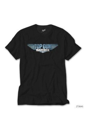 Erkek Top Gun Maverick Siyah Büyük Beden T-Shirt ZT3043