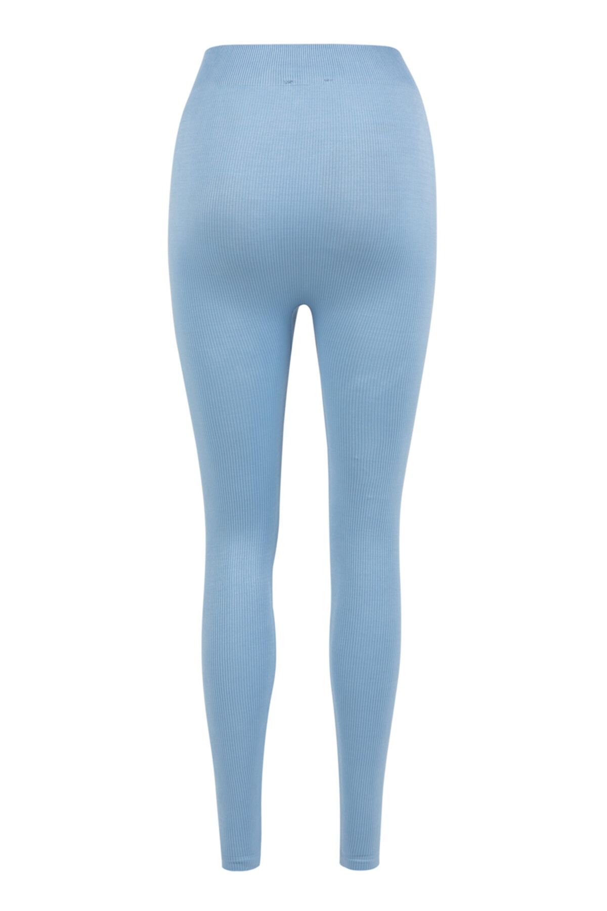 AQUELLA-Women's Blue Indigo Seamless Ripped Tights 3