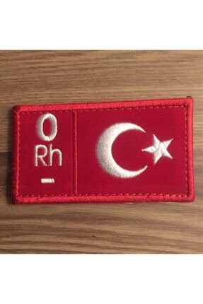 0 Rh- (negatif) Türk Bayraklı Kan Grubu Patch Peç Arma Logo Ve Kot Yaması 0RH+004