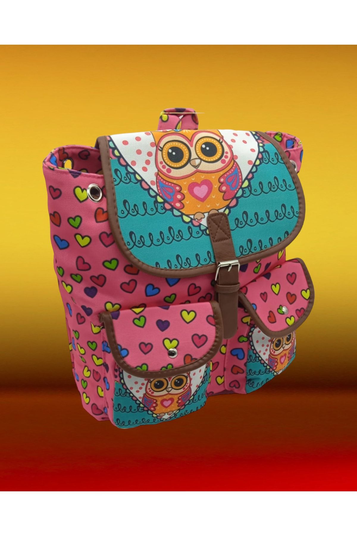 Mood Agenda Women s Lacoste Fabric Owl Patterned Backpack