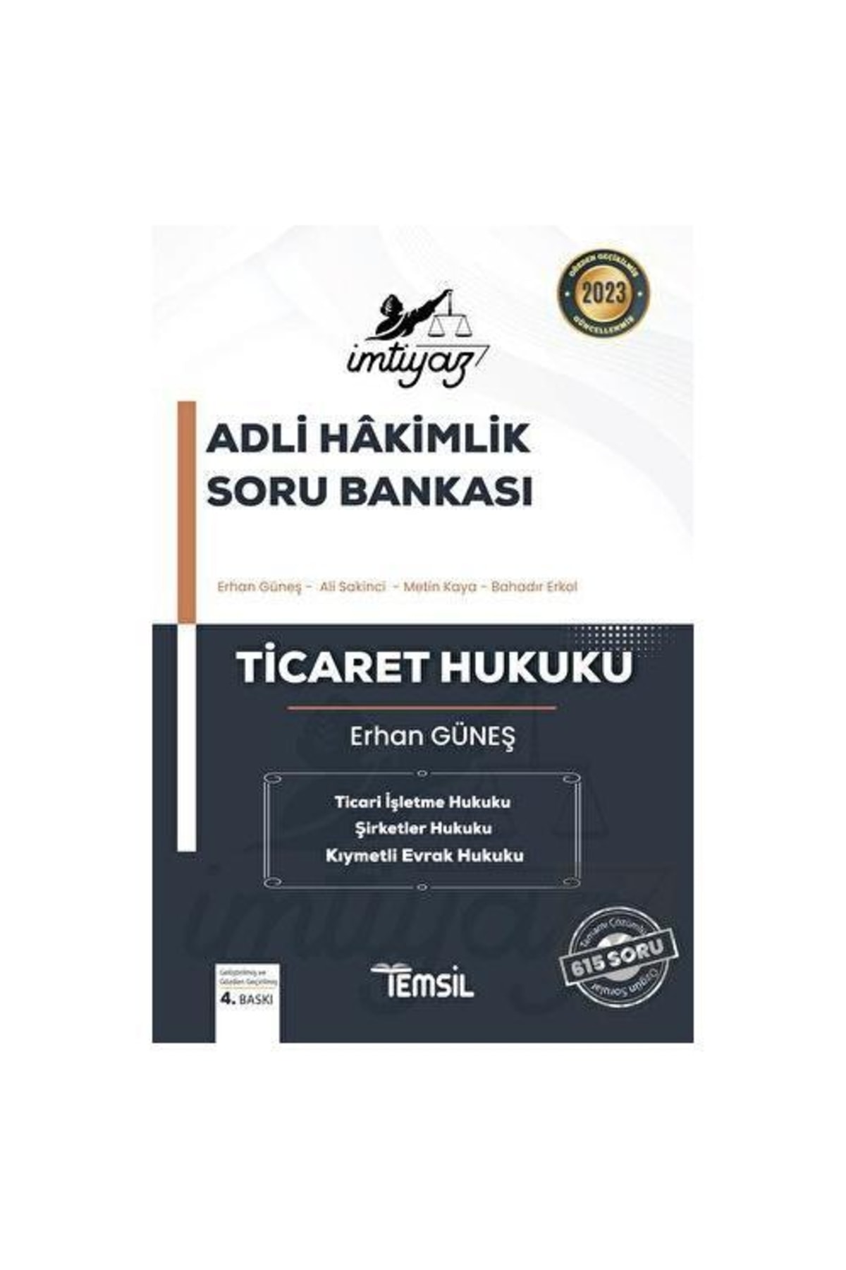 Temsil Kitap Imtiyaz Adli Hakimlik Soru Bankası Ticaret Hukuku /