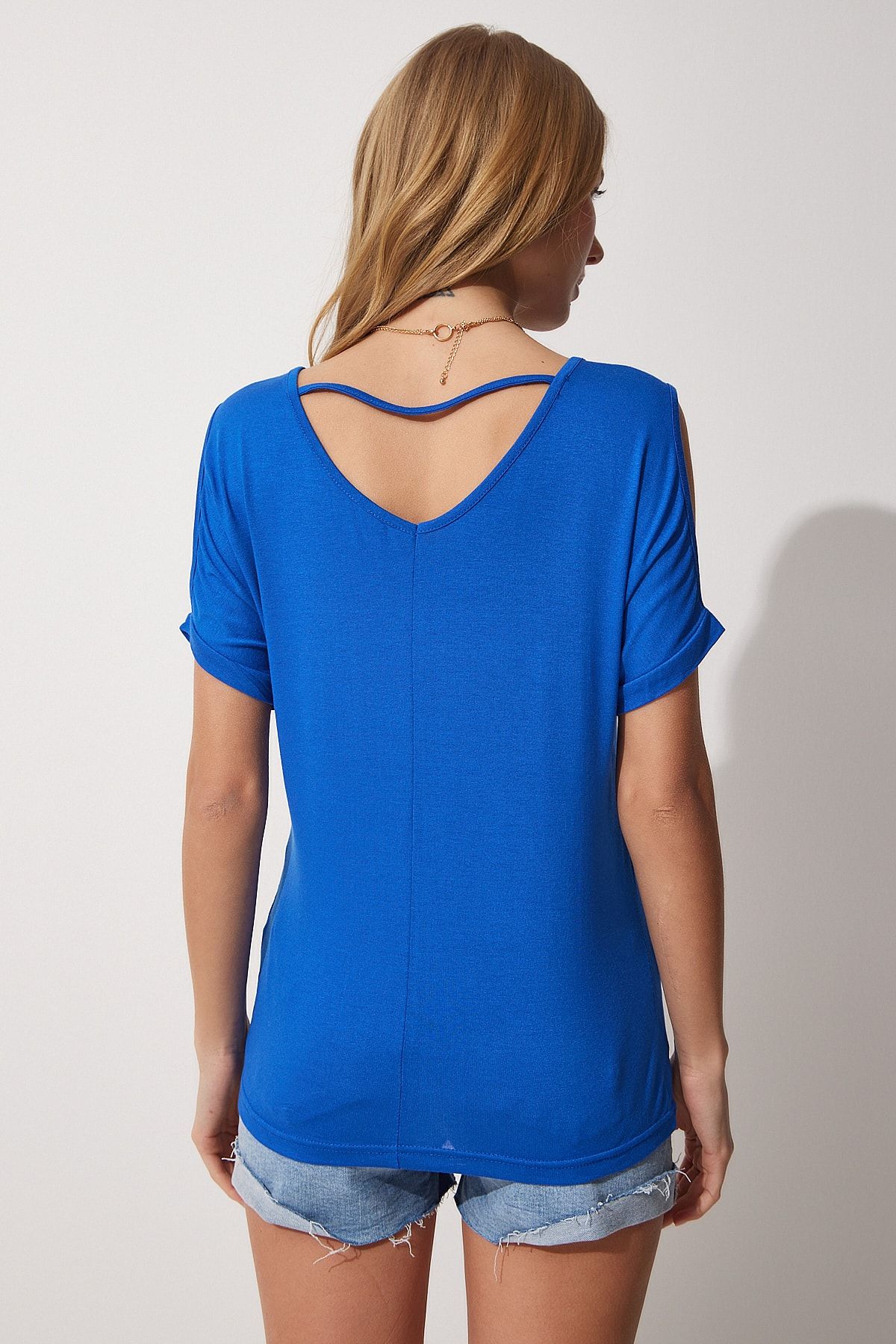 Happiness İstanbul Bluse Blau Regular Fit Fast ausverkauft FN8837