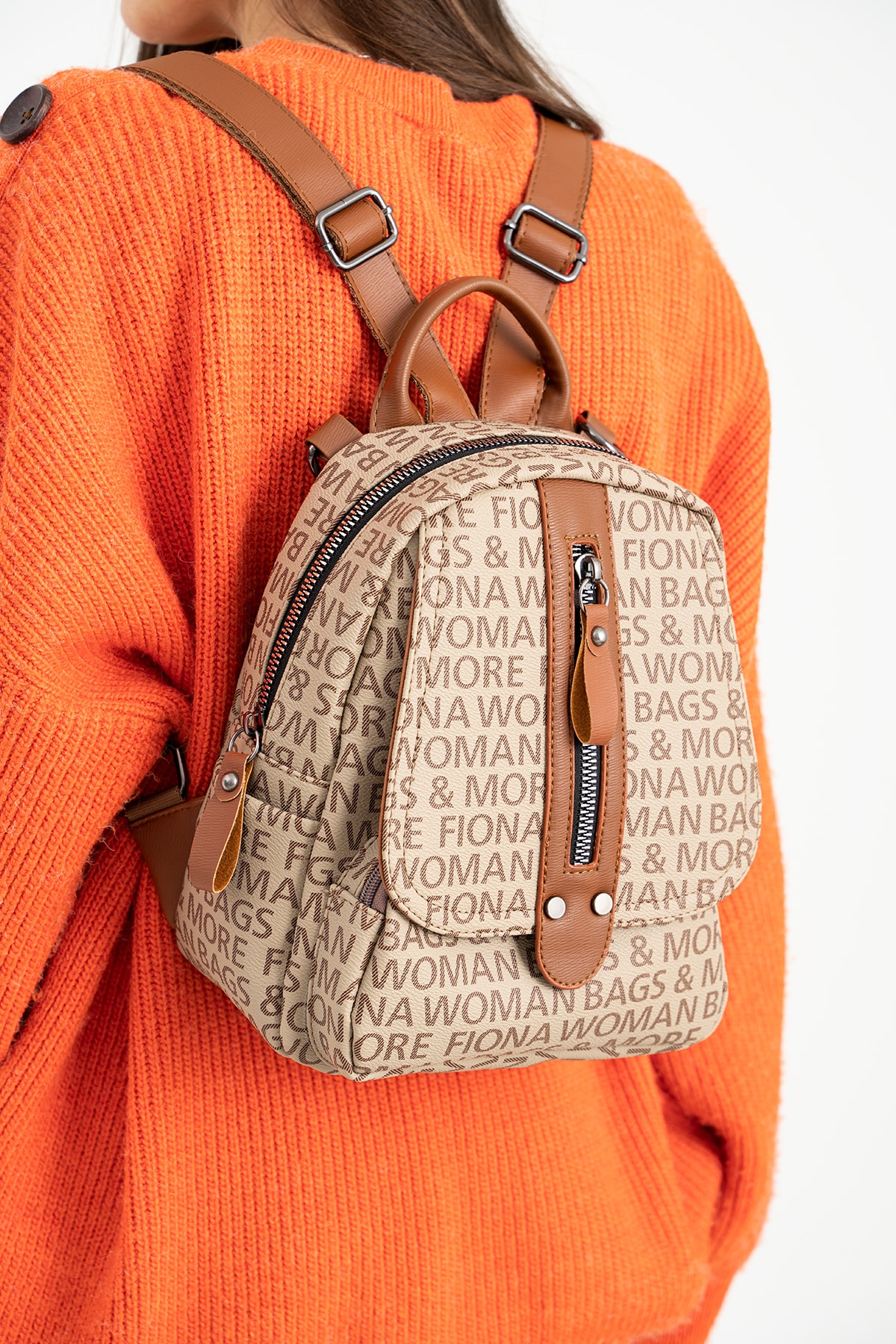 FiONA BAG Kadın Vizon Taba Sırt Ve Omuz Çantası Taşıması Kolay Ve Çok Kullanışlı fotoğrafı 2 (önizleme)