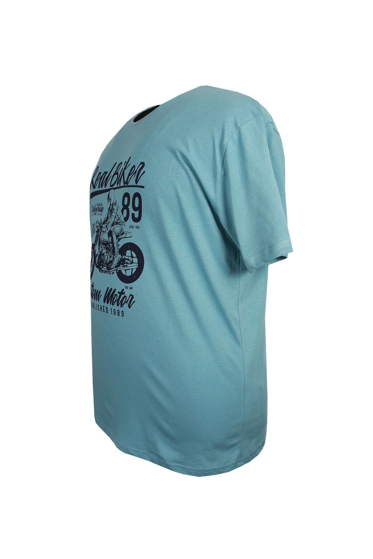 marufshop-Men's Large Size Oversize Printed Crew Neck T-Shirt 2