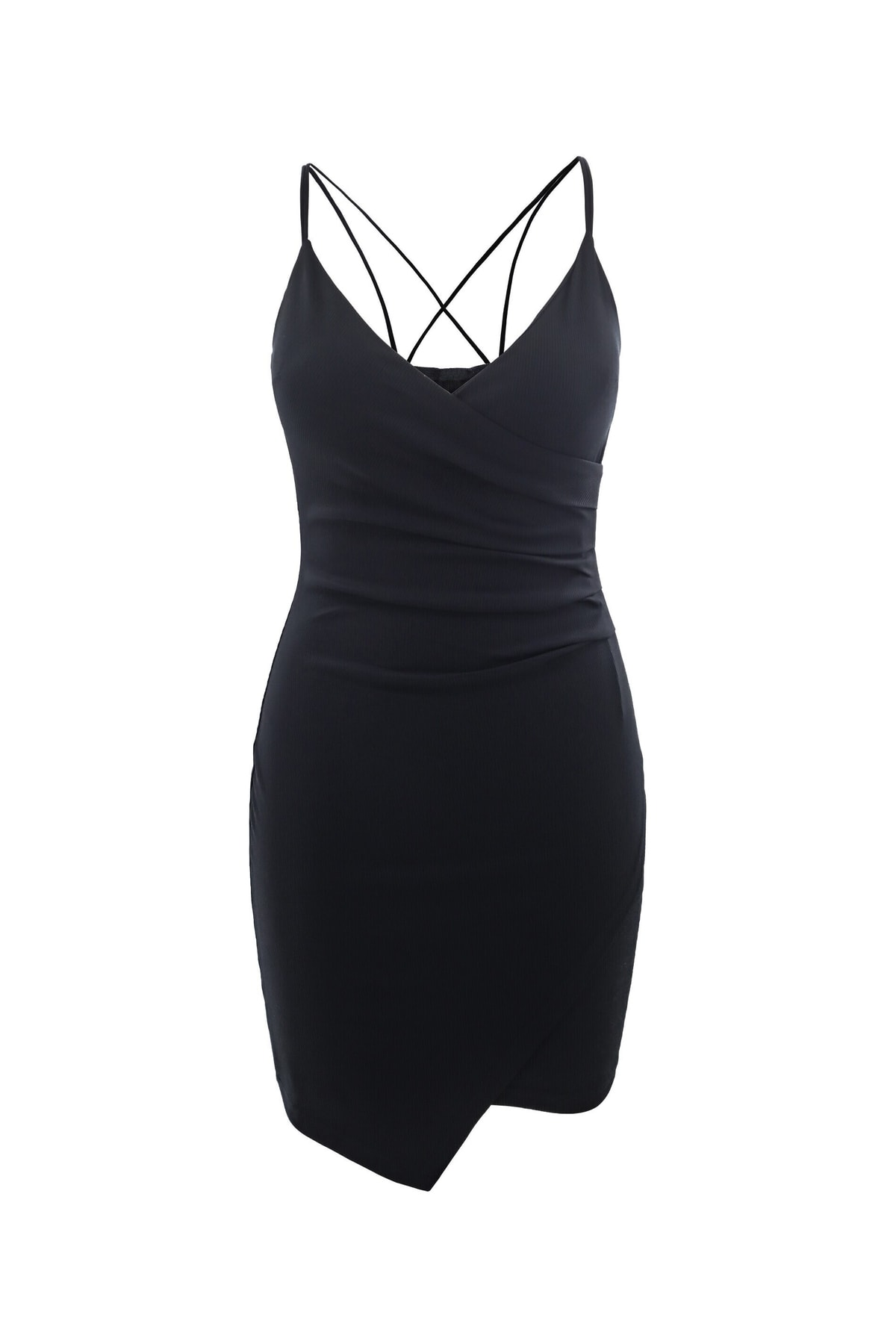 AIKI KEYLOOK Kleid Schwarz Asymmetrisch Fast ausverkauft