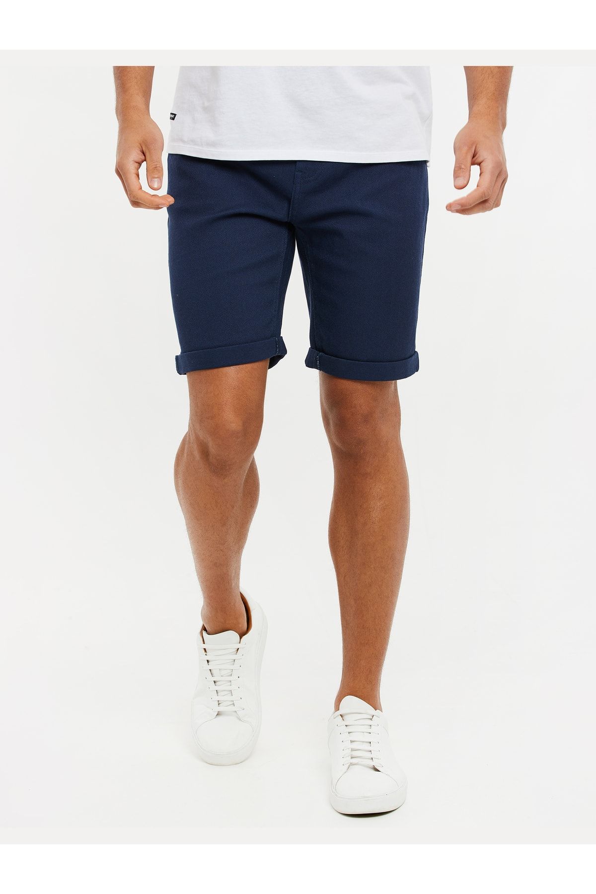 Threadbare Shorts Dunkelblau Mittlerer Bund