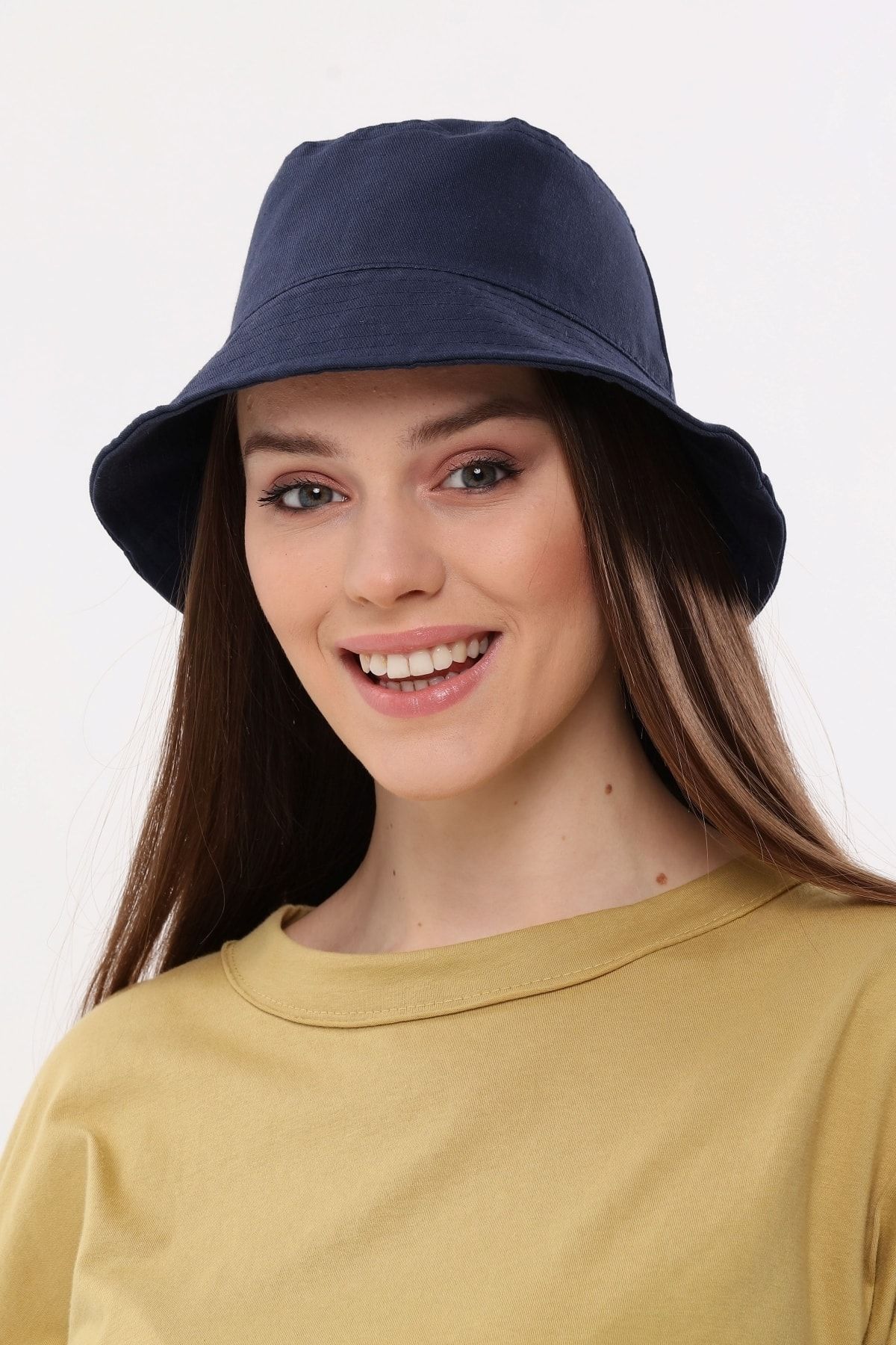 Aghilo Navy Blue Lined Summer Bucket Fisherman Bucket Hat Trendyol