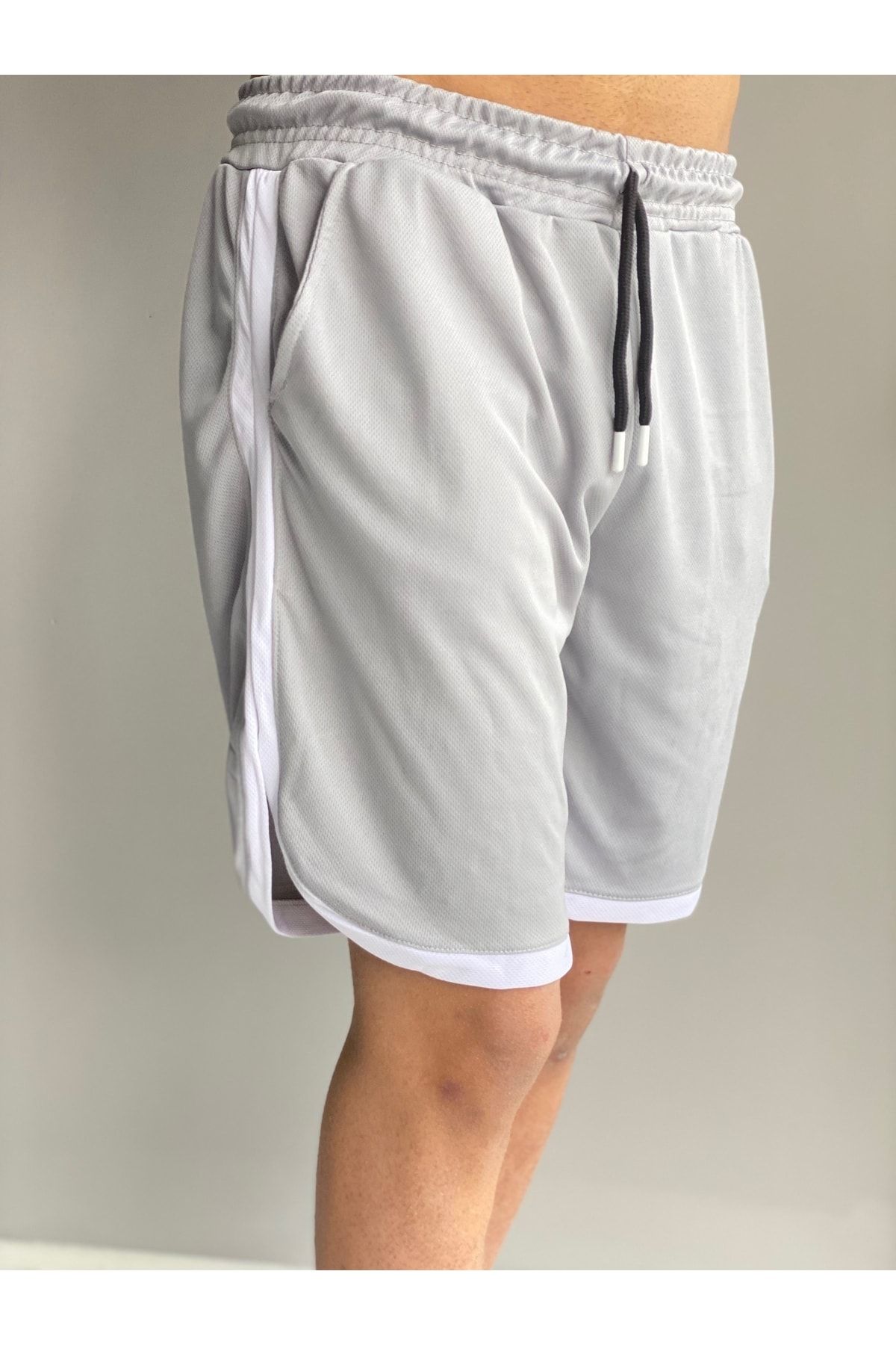 DEEPSENCE Men s Shorts Mesh Fabric Side Stripes Anthracite Trendyol