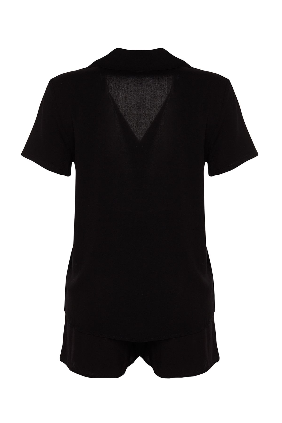 Trendyol Collection-Černá viskózová košile-šortky Tkané pyžamá THMSS19PT0004 17