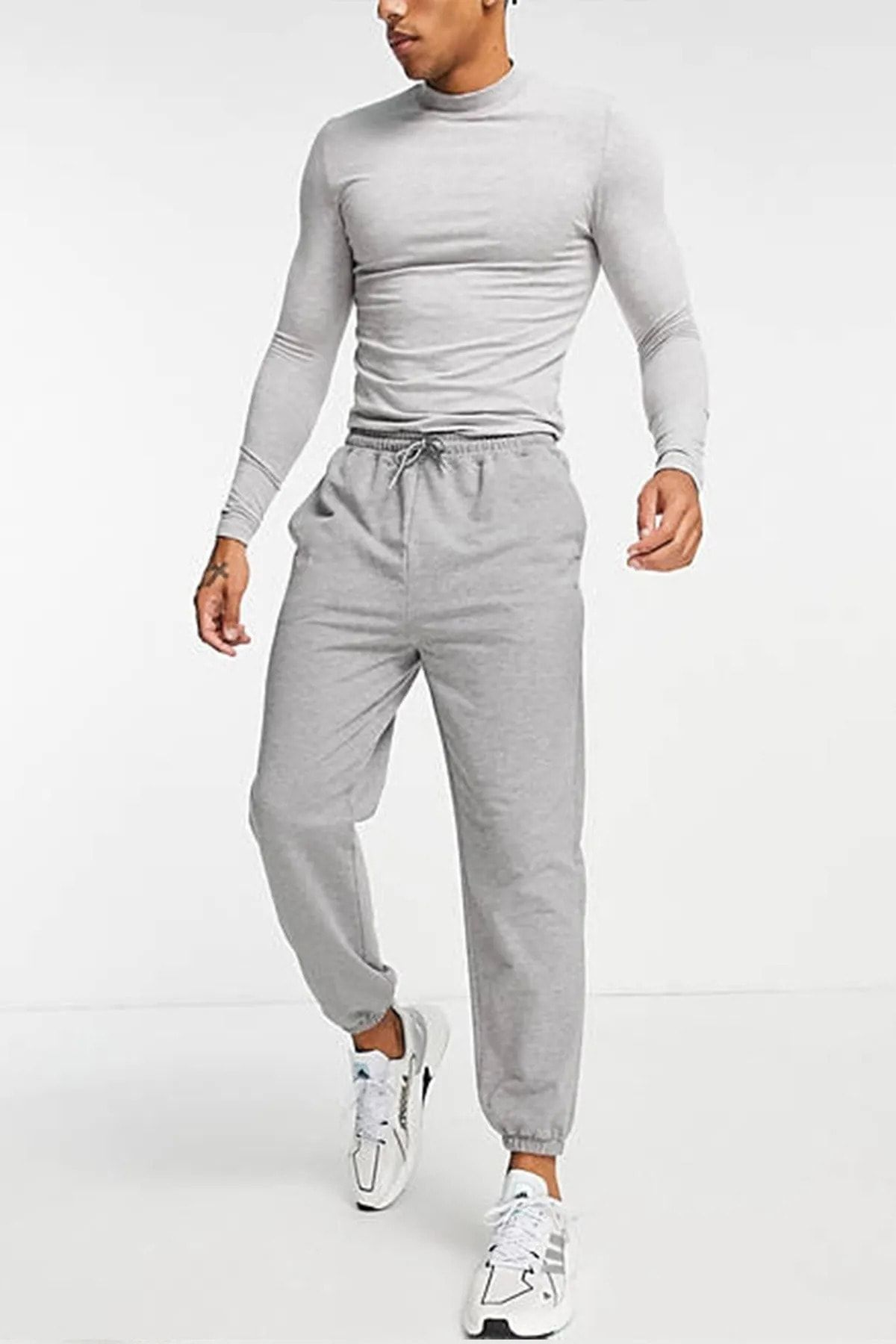 Tight grey joggers mens best sale