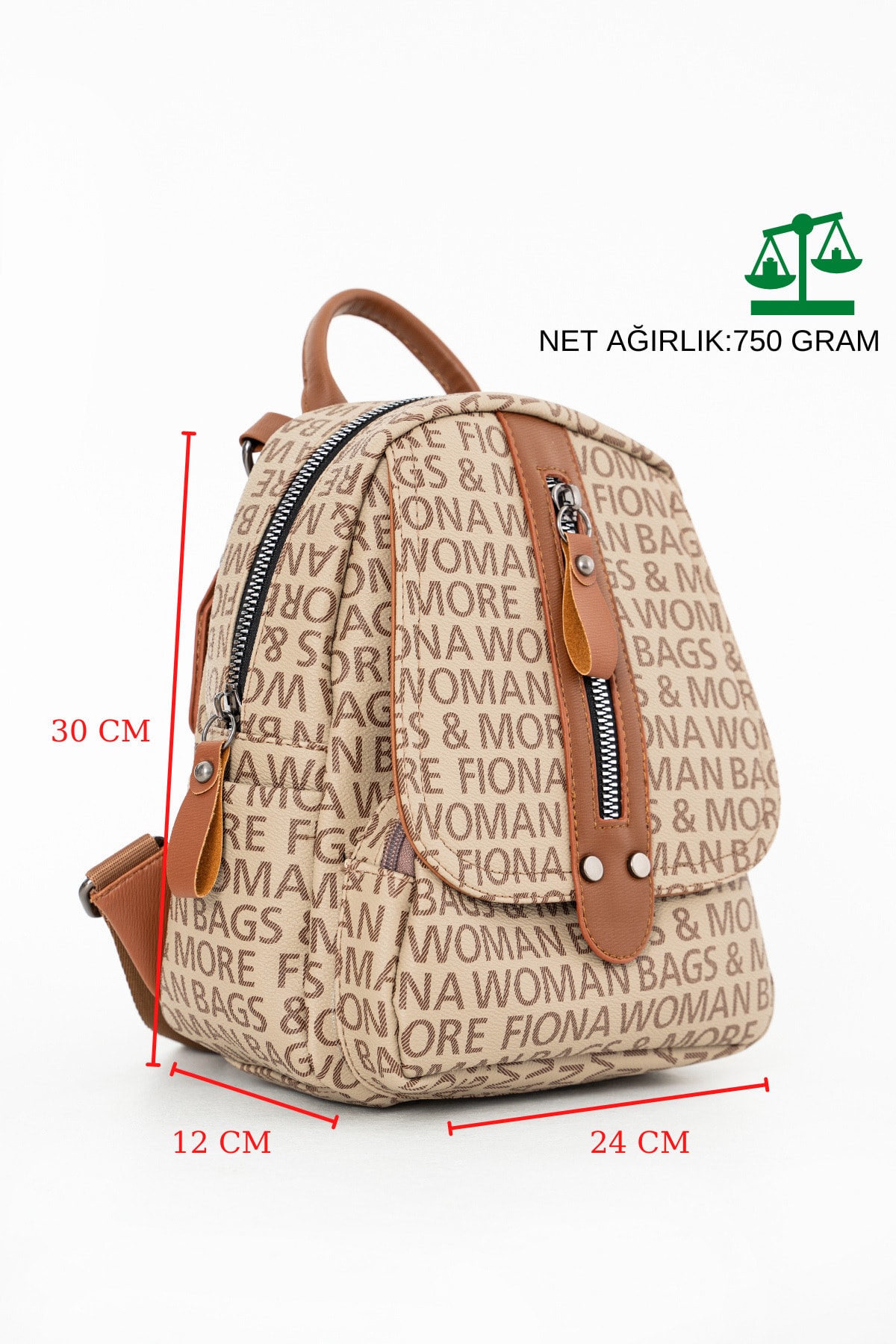 FiONA BAG Kadın Vizon Taba Sırt Ve Omuz Çantası Taşıması Kolay Ve Çok Kullanışlı fotoğrafı 4 (önizleme)