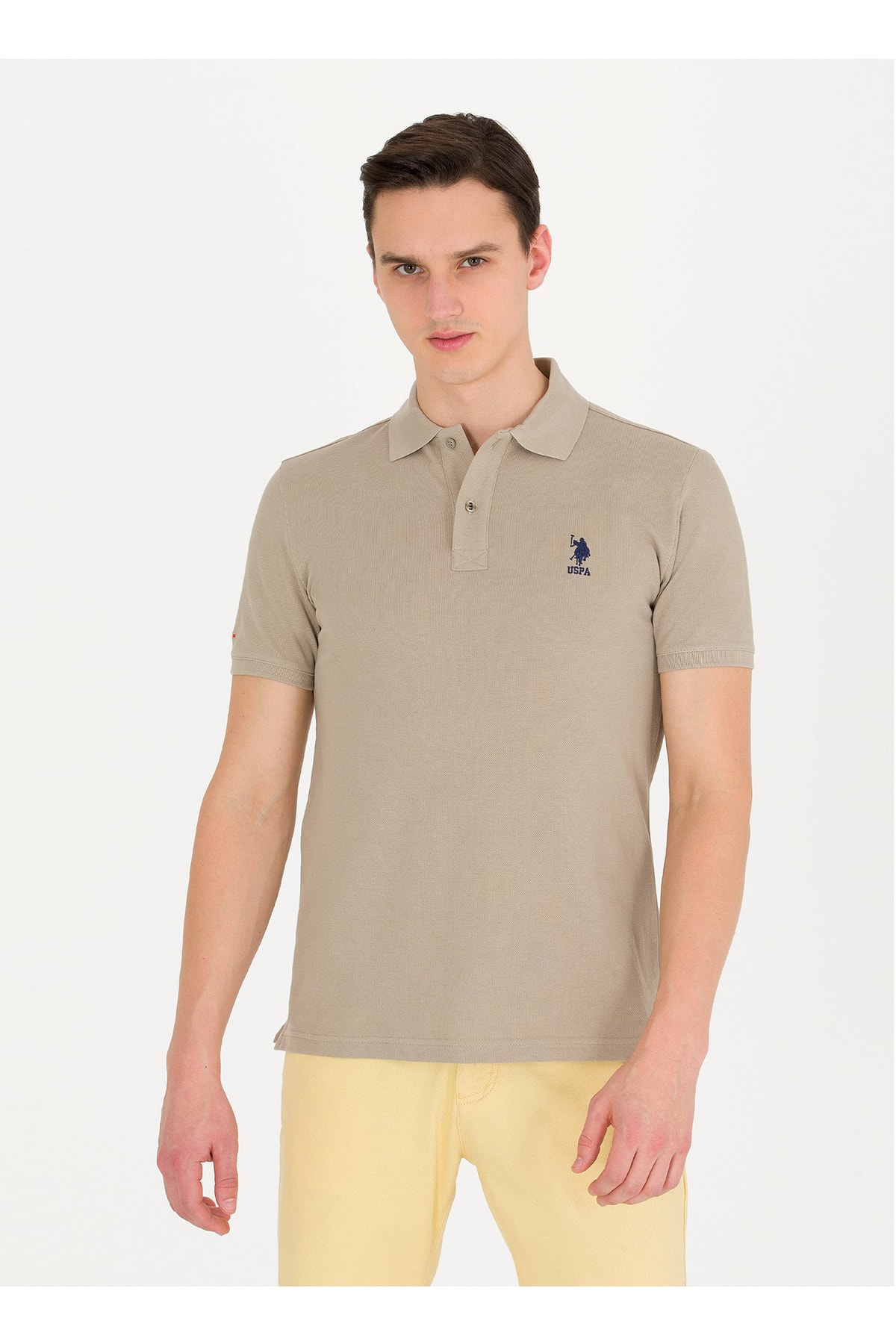یو اس پولو تی‌شرت پولو، سایز XS، خاکی