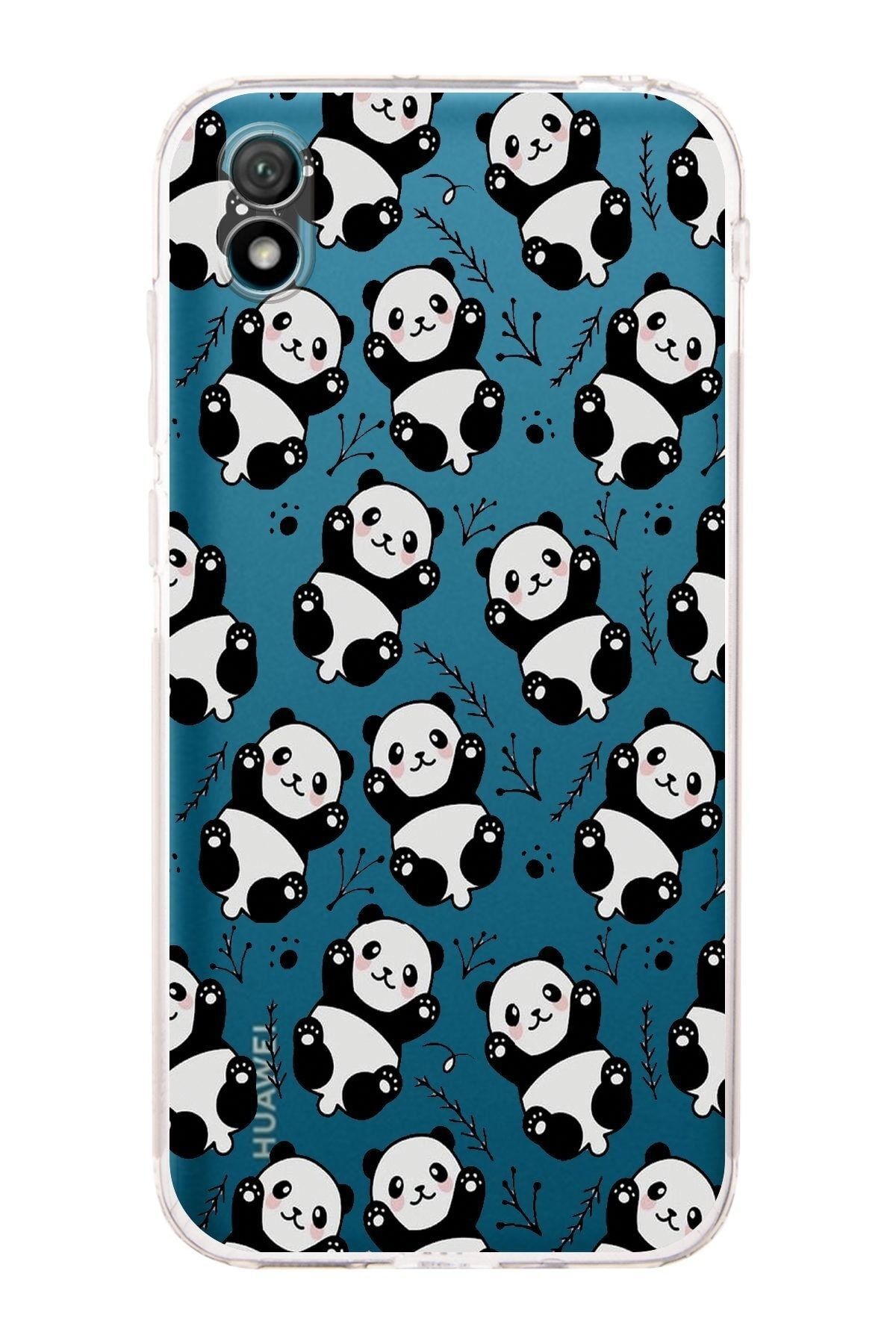 Huawei Y5 2019 Kamera Korumalı Kapak Panda Tasarımlı Şeffaf Kılıf