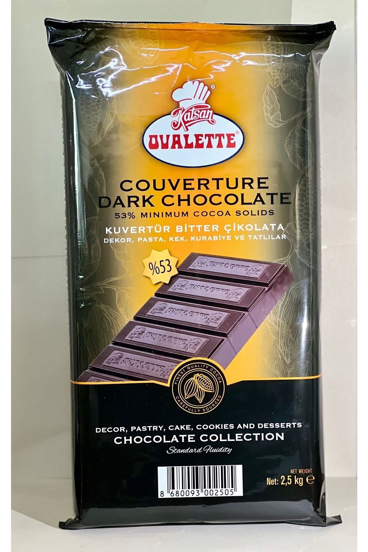 Katsan Ovalette Ovalette Bitter Kuvertür % 53 2,5 Kg
