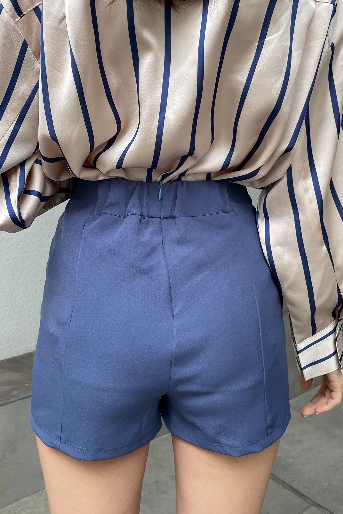 Trend Alaçatı Stili Rock Dunkelblau Mini