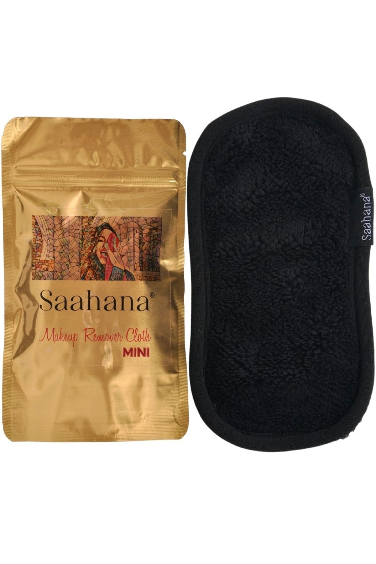 Reusable Makeup, Face, Skin And Mask Remover Towel/Cleaning Wipes Black Mini