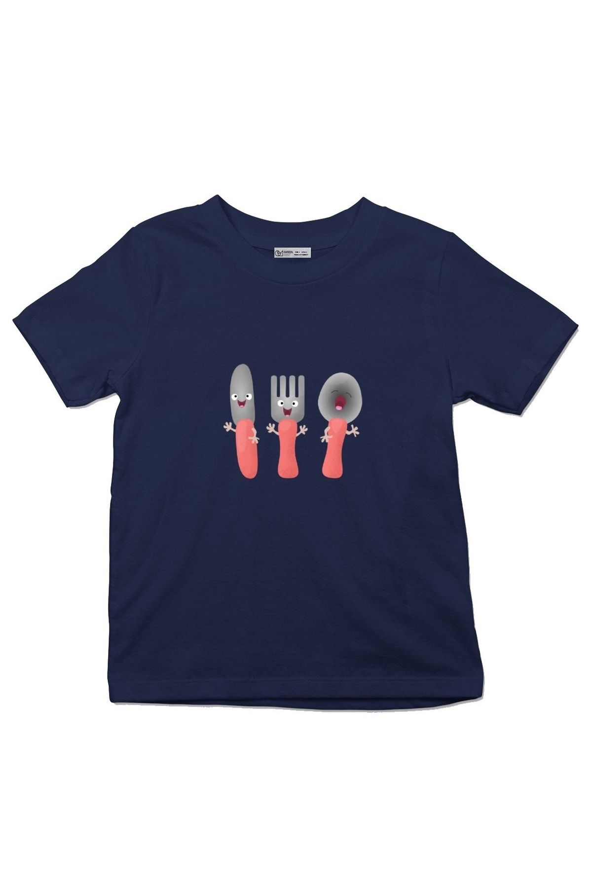GreenMint Tricou Copii Drăguț Cuțit Furculiță Și Lingură Tacâmuri Cartoon Unisex - 5–6 years