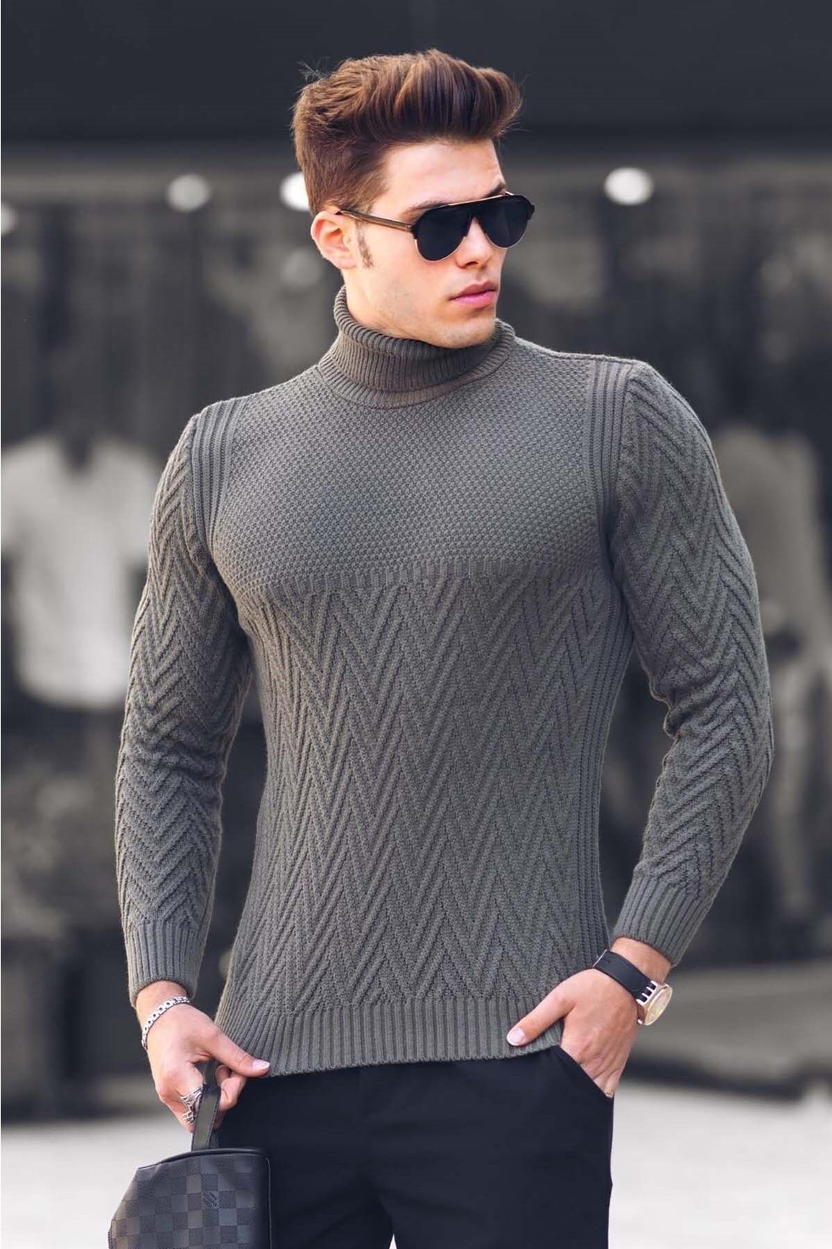 Madmext Pullover Khaki Regular Fit Fast ausverkauft