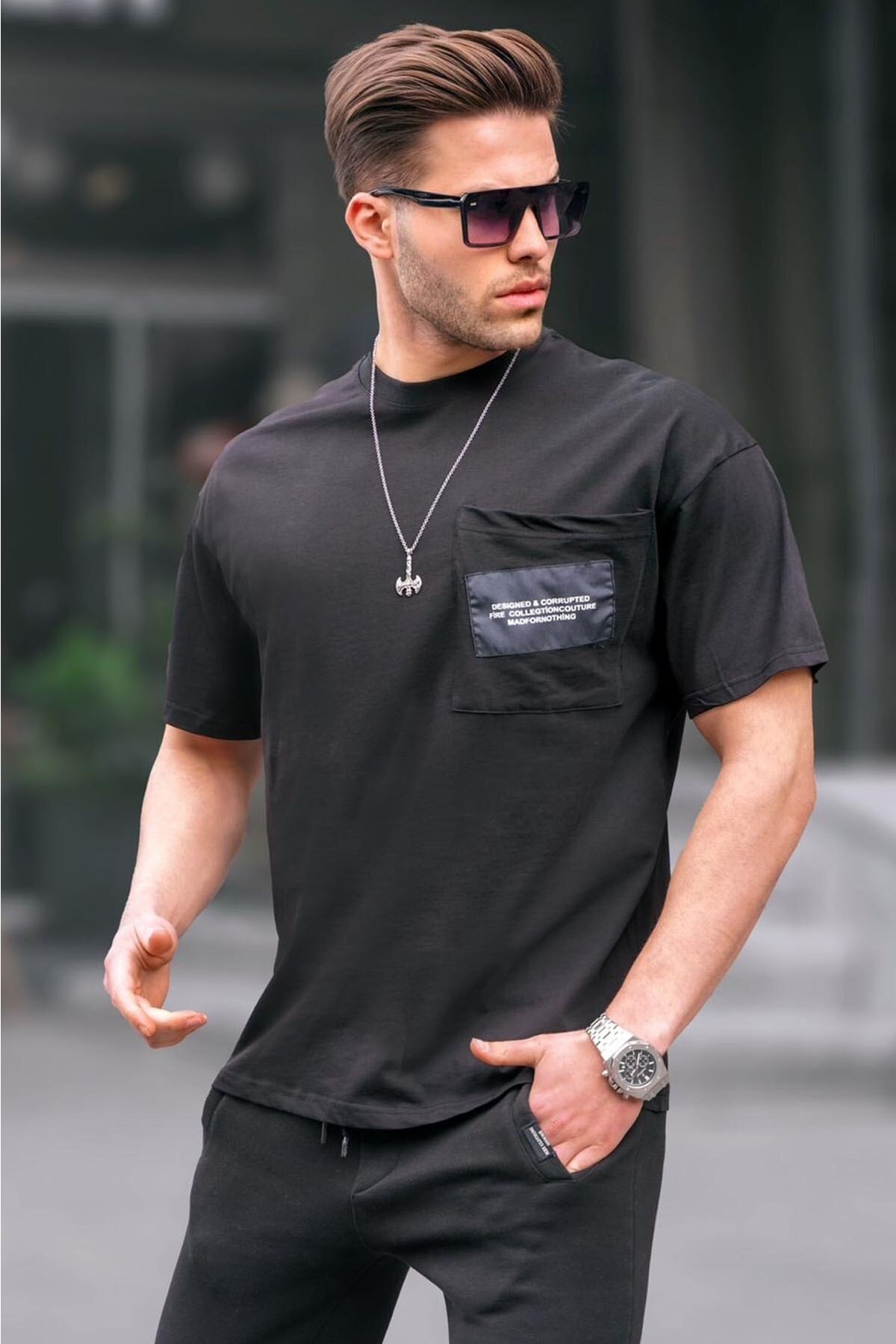 Madmext T-Shirt Schwarz Regular Fit Fast ausverkauft