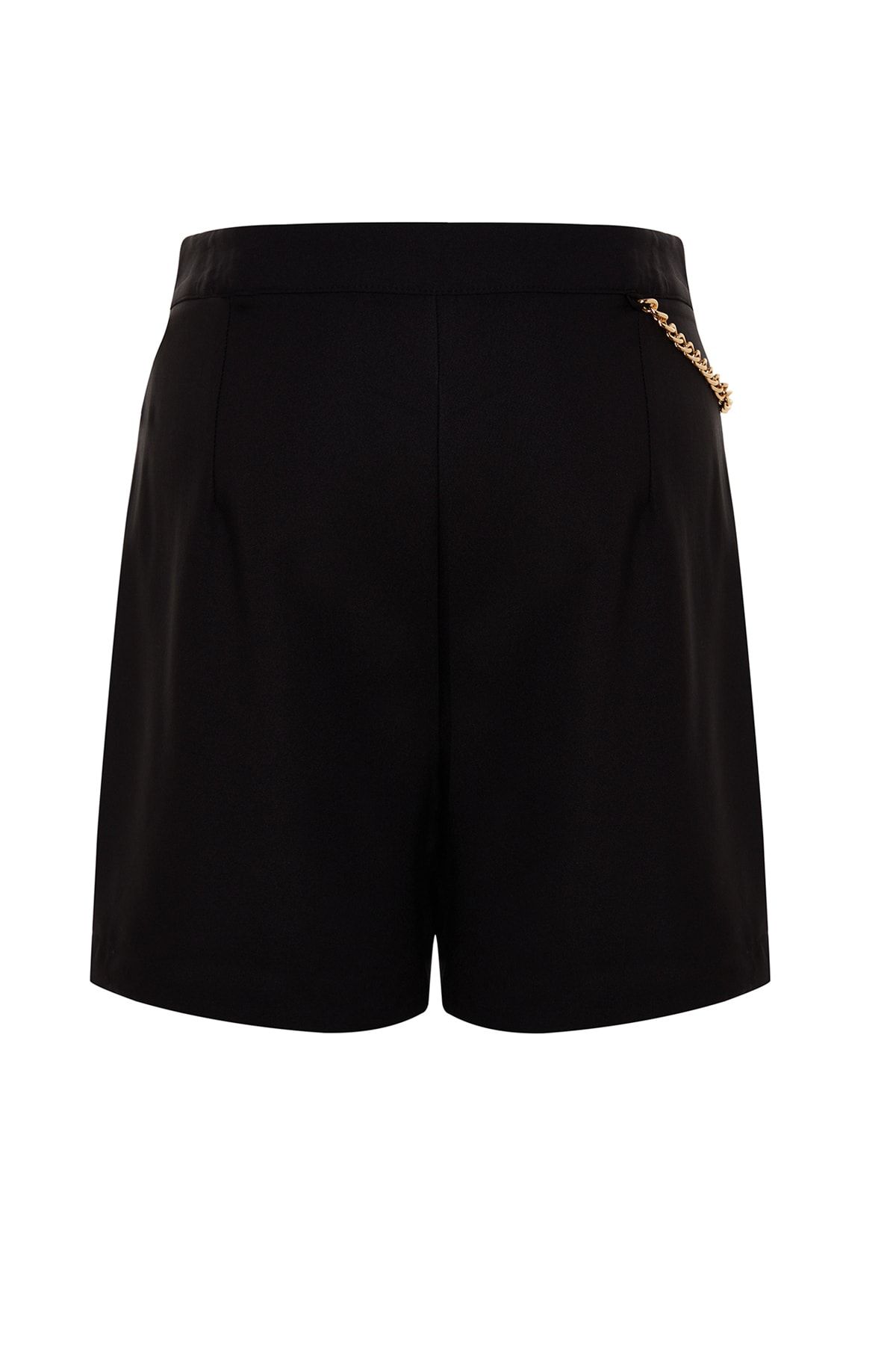 Trendyol Curve-Black High Waist Finike Shorts Skirt & Bermuda TBBSS23AP00012 5