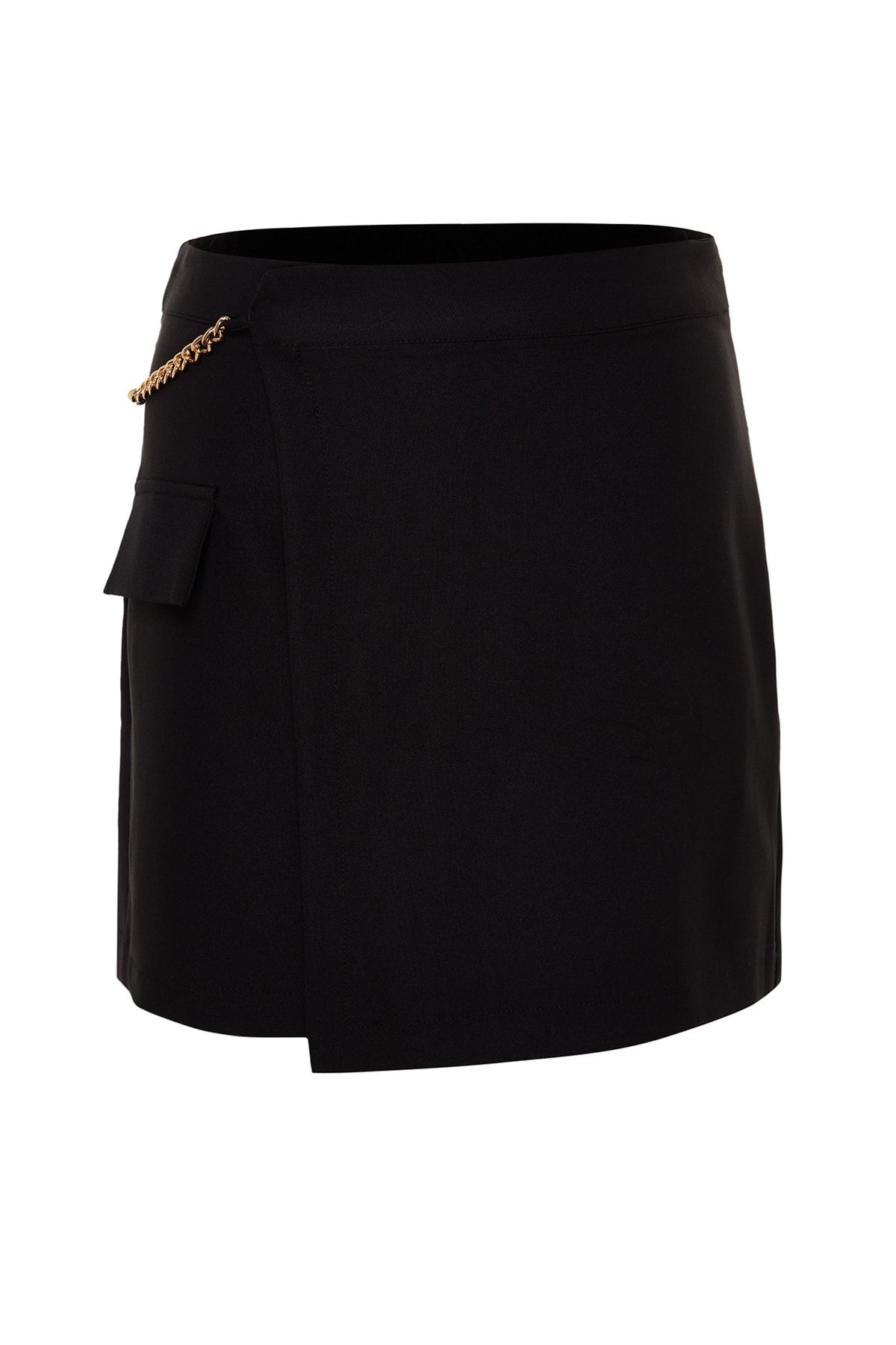 Trendyol Curve-Black High Waist Finike Shorts Skirt & Bermuda TBBSS23AP00012 7