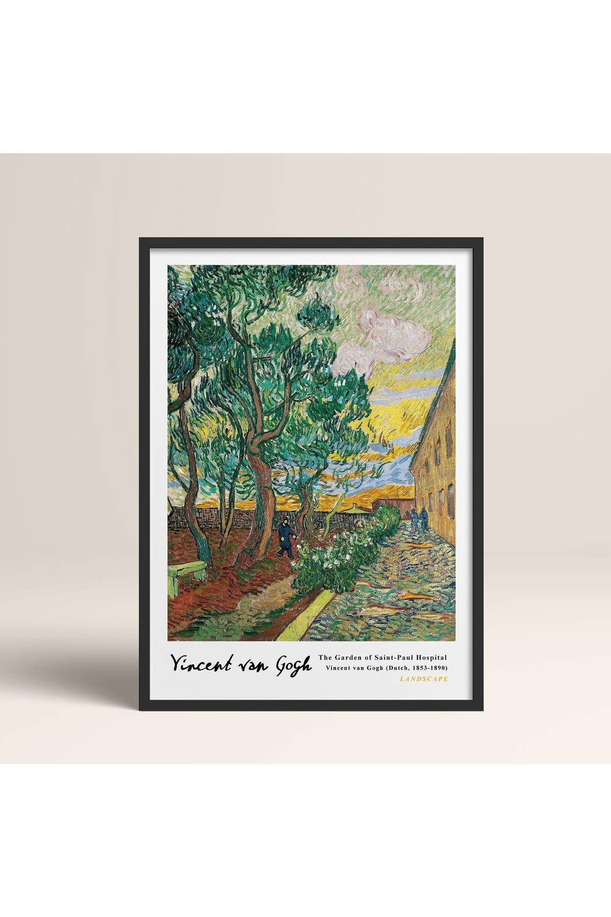 Framed Vincent Van Gogh Painting 30x40cm 40x60cm 50x70cm Black White Wooden Framed Vangogh014