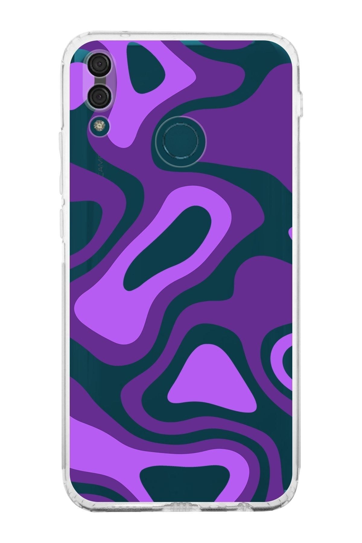 Huawei Y9 2019 Kamera Korumalı Kapak Renkli Desen Tasarımlı Şeffaf Kılıf