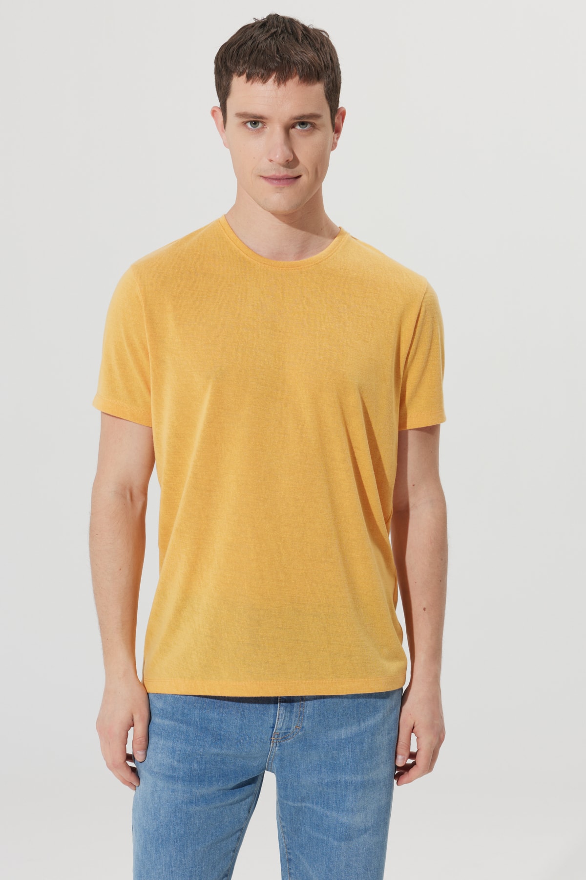 Футболка Мужская Оранжевая Однотонная Купить