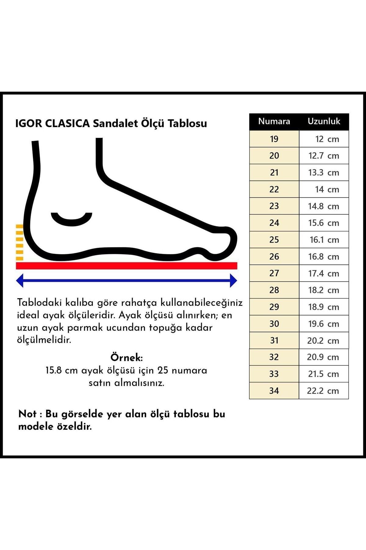 Igor sandals size best sale chart