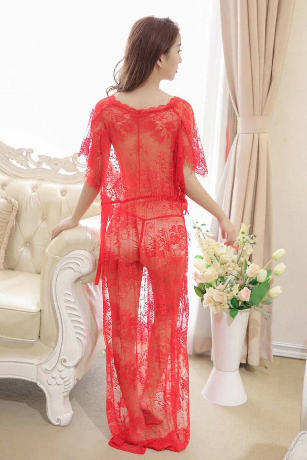 ZEKAS FASHION-Rochie lungă din dantelă Milanored 2