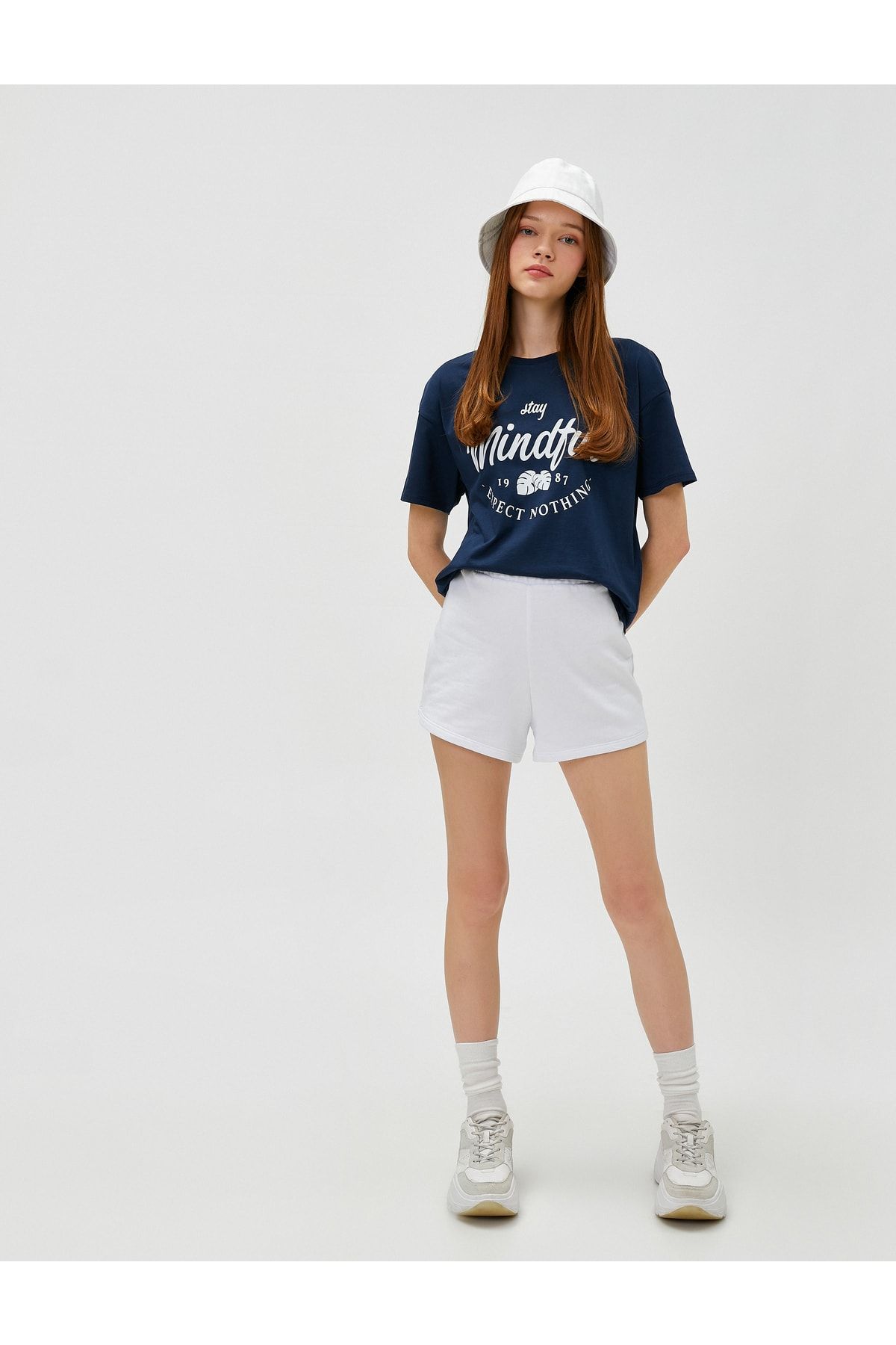 Koton T-Shirt Dunkelblau Regular Fit FN6716