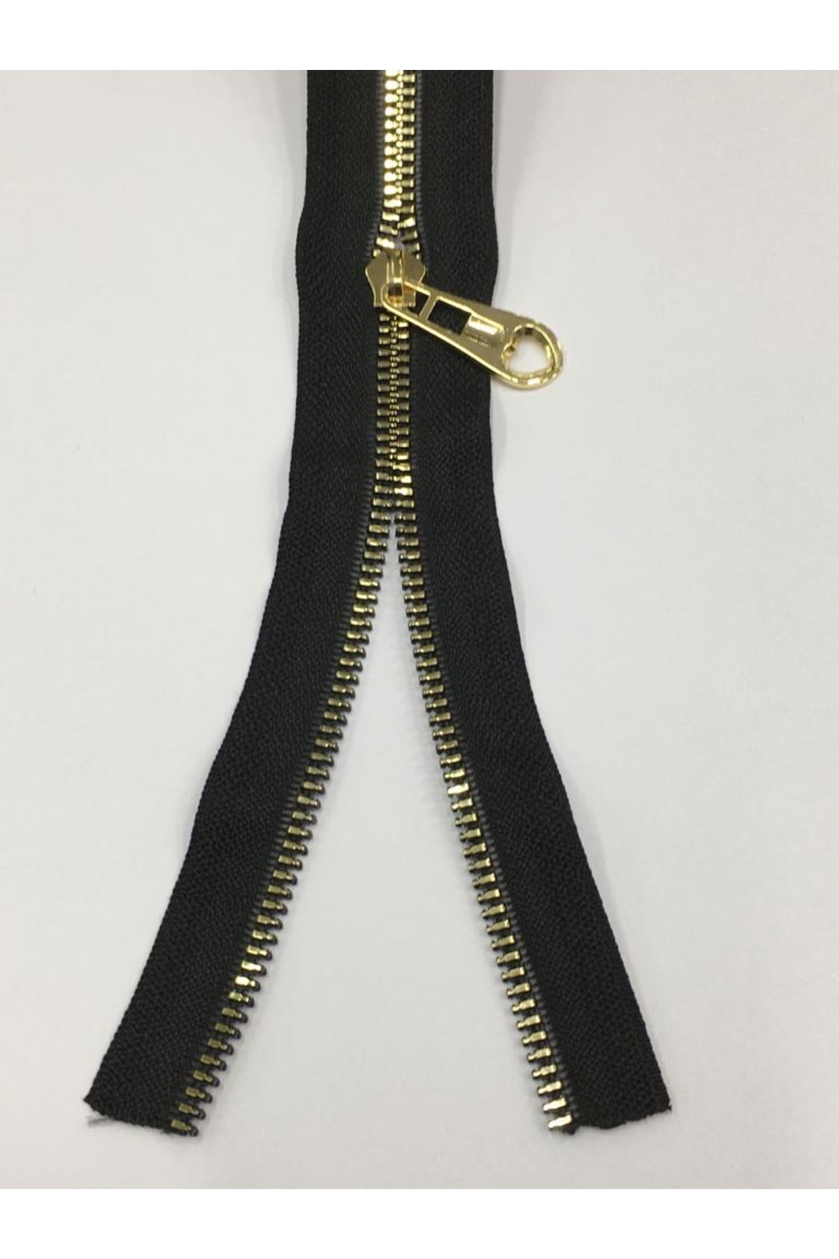 Bag Zipper / Metallic Look / Gold 35 Cm Black