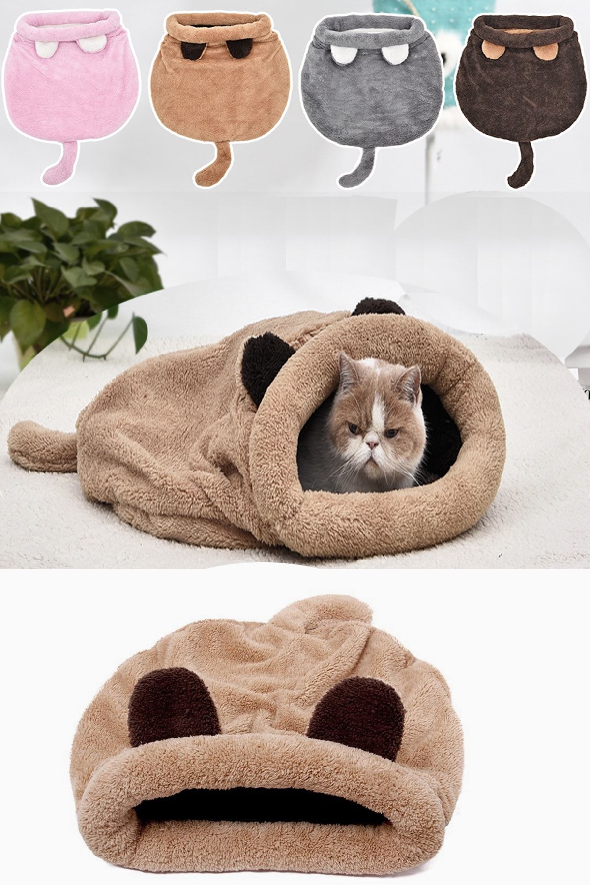 Leiste Bobi Cat Bed Plush Sleeping Bag Pet Functional Cat Tunnel Sleeping Bag Bed Kennel