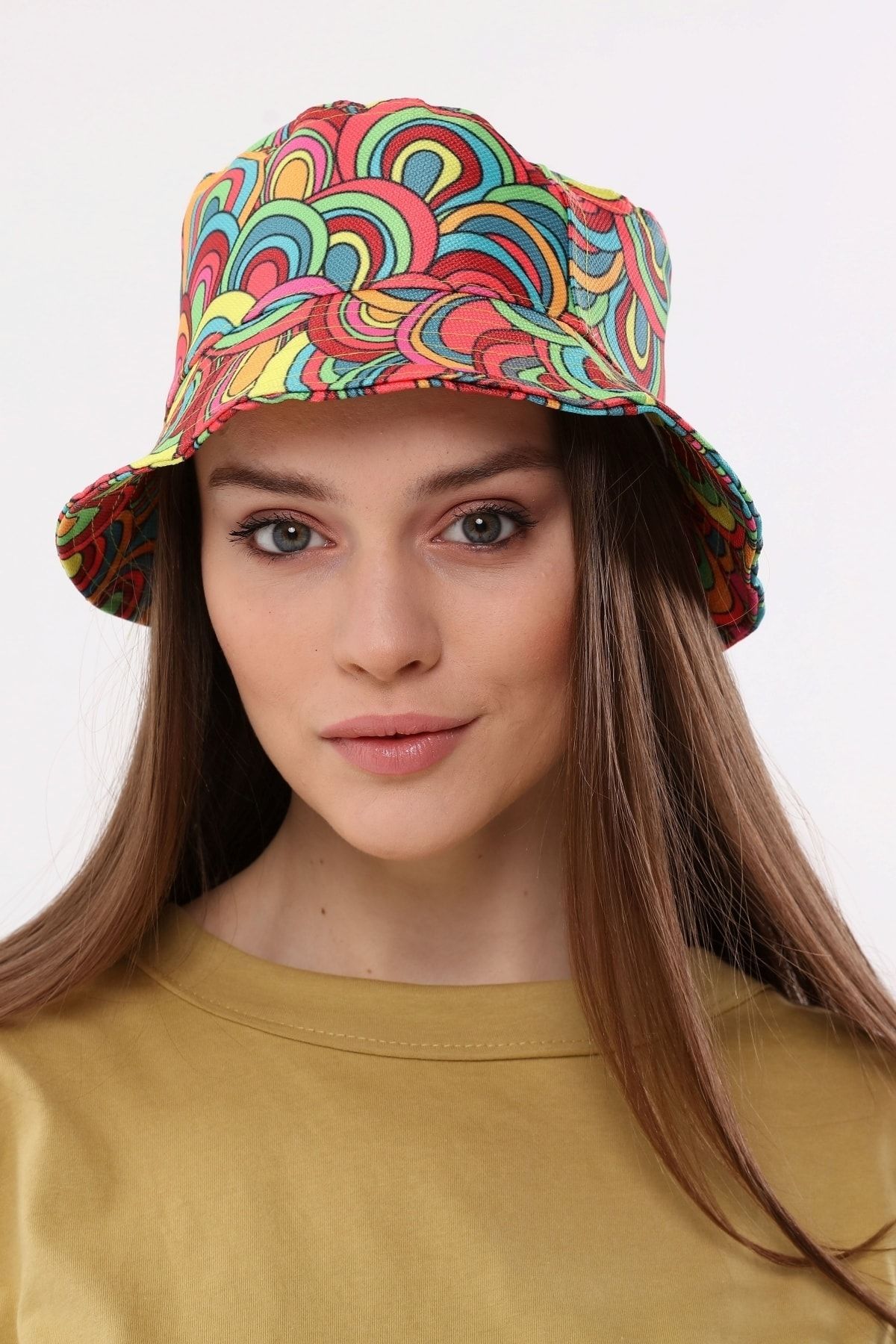 Aghilo Unisex Ring Patterned Lined Summer Bucket Fisherman s