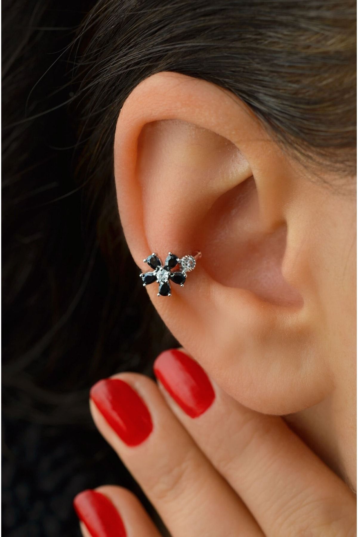 Black 2025 cartilage earrings