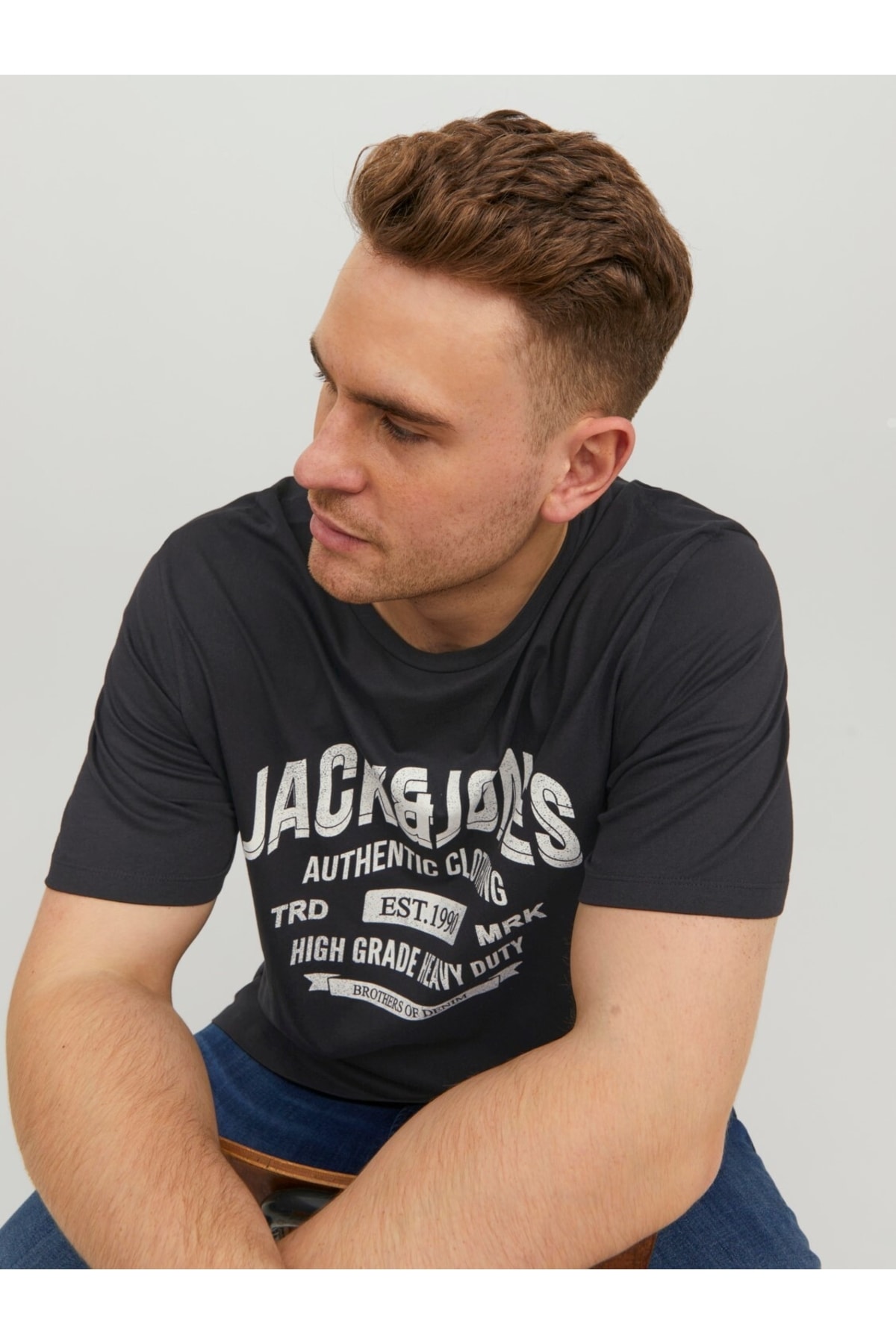 تیشرت مردانه مشکی جک اند جونز | 12229678 اورجینال - تصویر 5