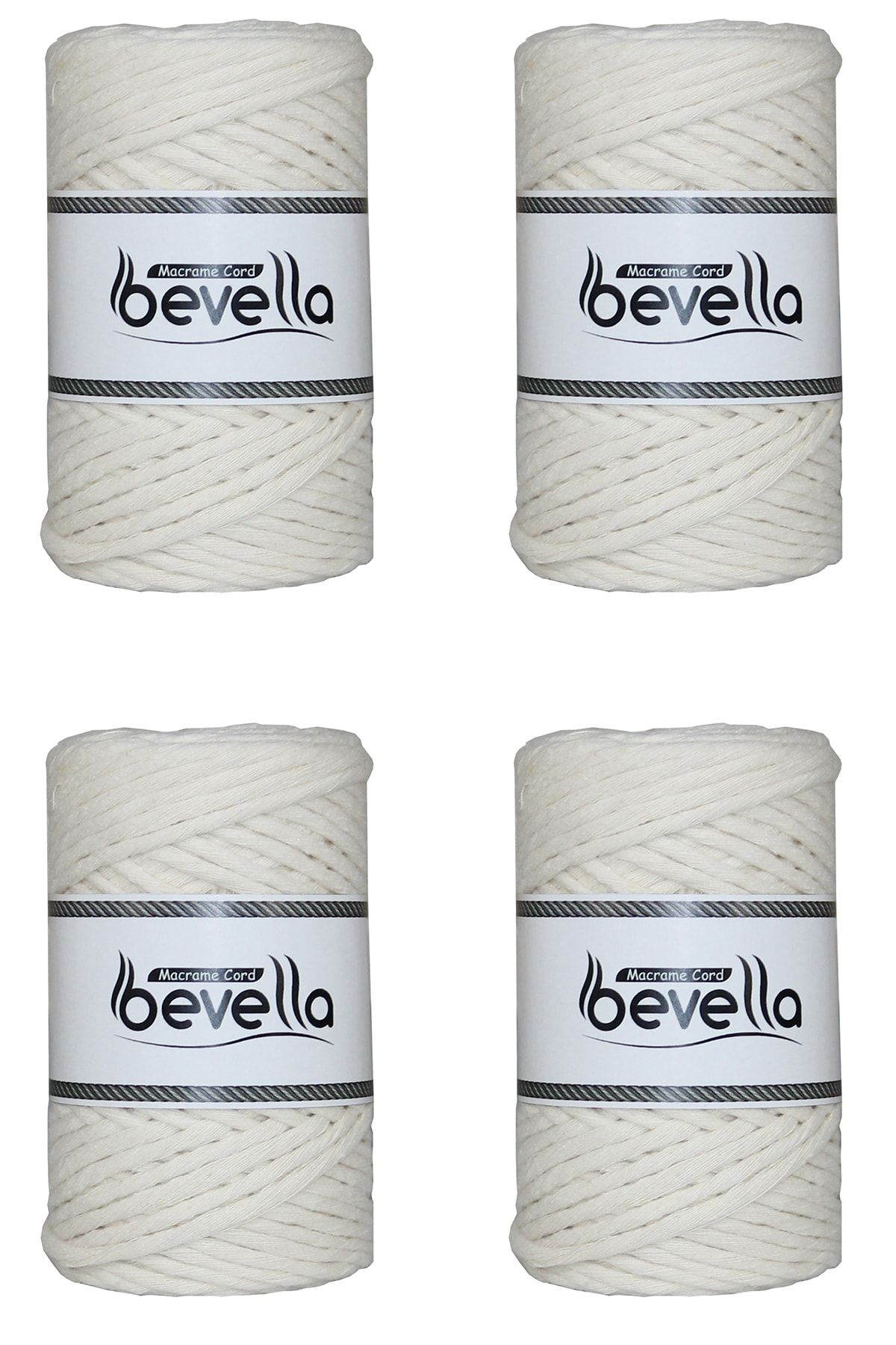 Bevella Macrame Cord-Ecru 1 Kg 4 Pieces Macrame Thread 3 Mm Screened Cotton Macrame Threads Macrame Thread Ecru 4