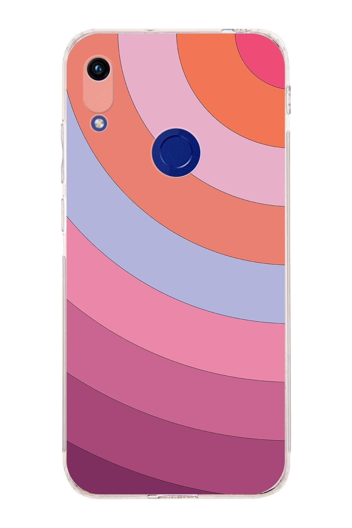 Huawei Honor 8a Kamera Korumalı Kapak Renk Cümbüşü Tasarımlı Şeffaf Kılıf