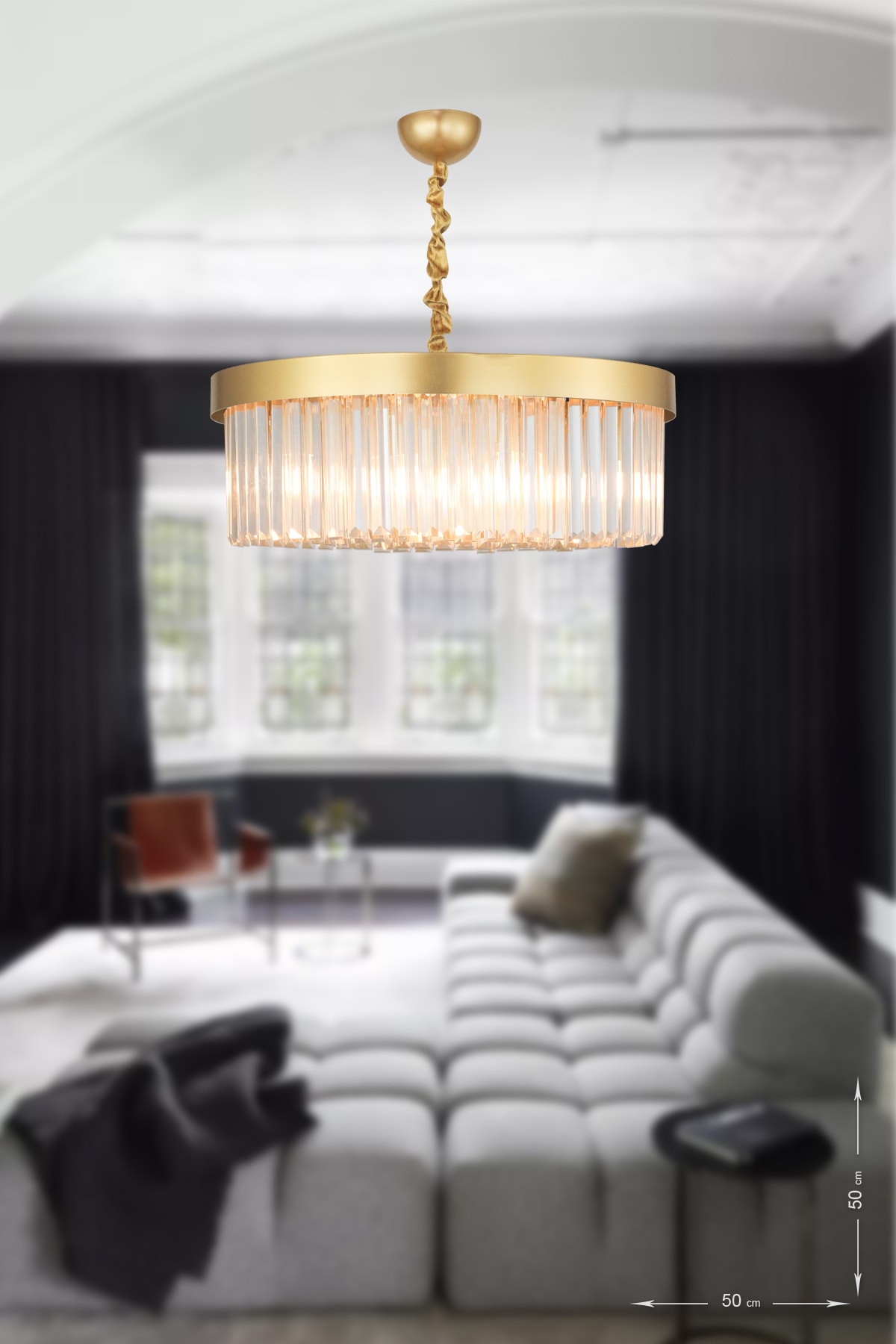 Desina 50 Crystal Stone Luxury Chandelier - (yellow-gilt)