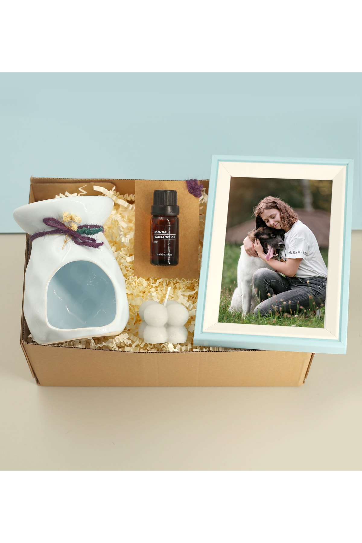 Personalized Photo Frame & Blue Censer & Censer Essence & Bubble Candle