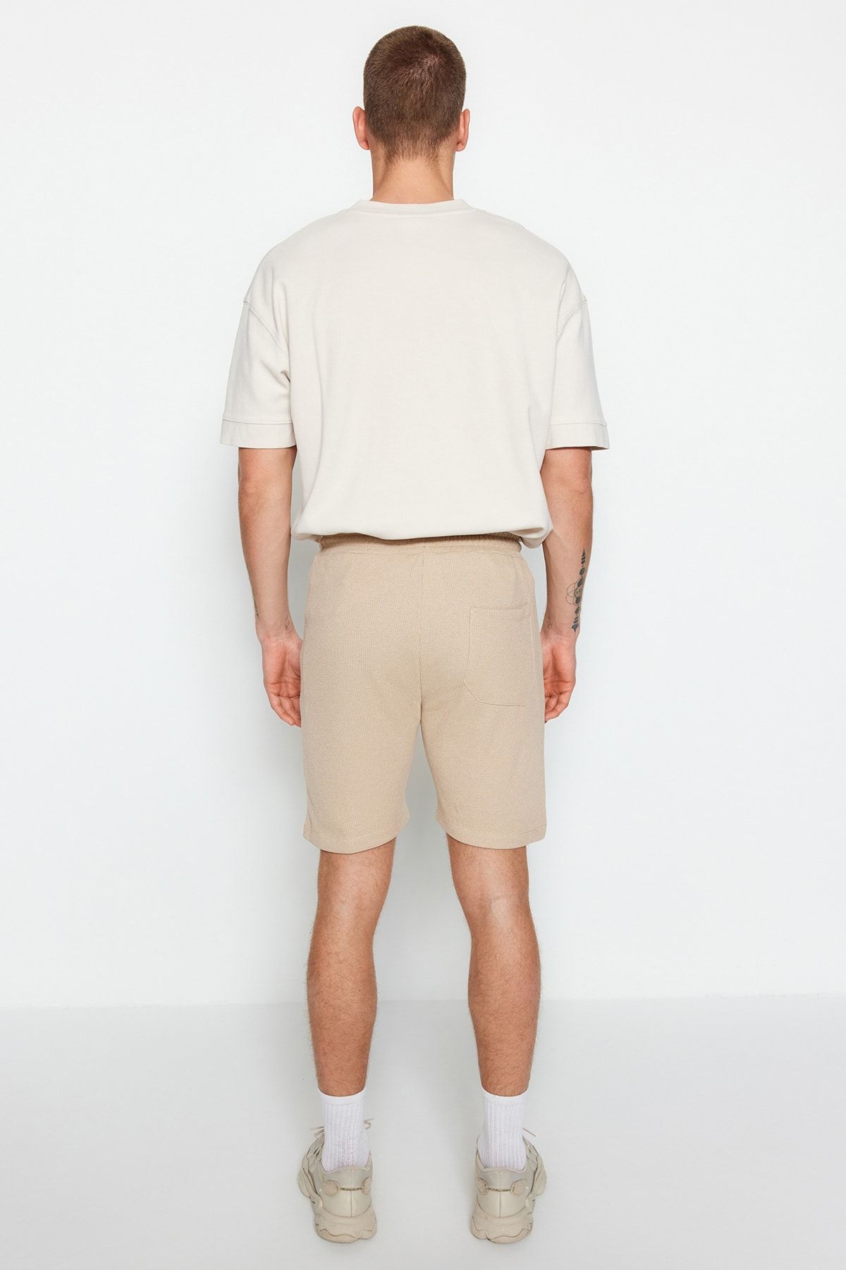 Trendyol Collection-Sötétkék-bézs normál zsinór 2db rövidnadrág és Bermuda TMNSS23SR00076 7