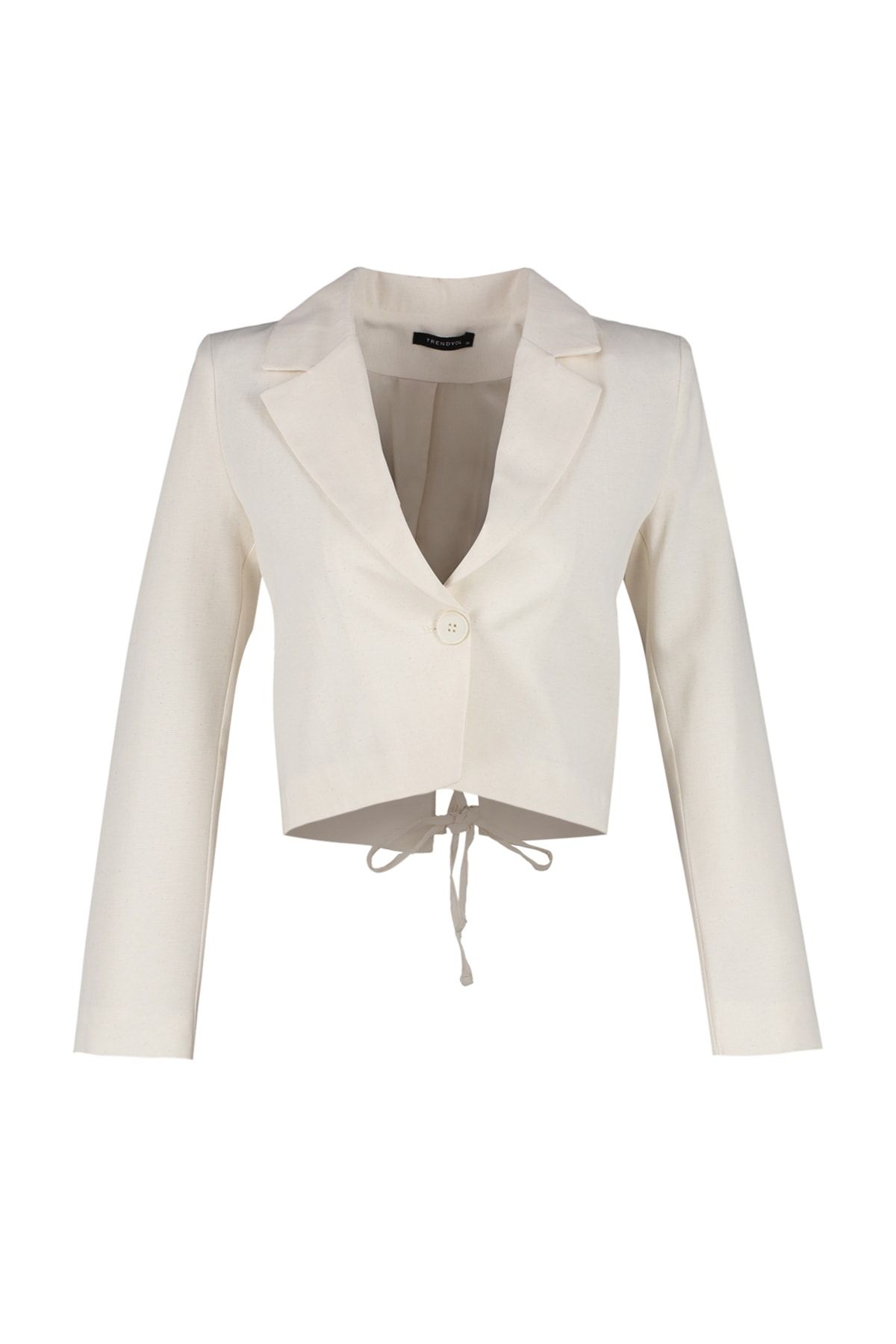 Trendyol Collection-Stone Crop Woven Blazer Jacket TWOSS23BC00101 7