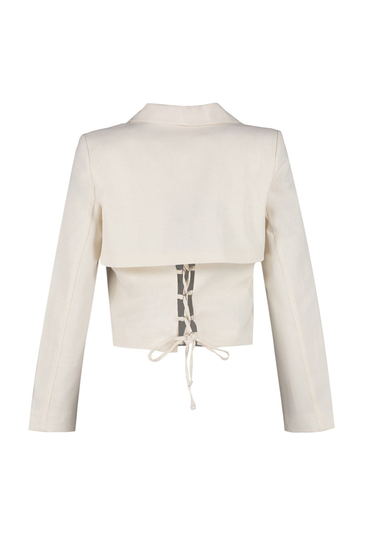 Trendyol Collection-Stone Crop Woven Blazer Jacket TWOSS23BC00101 8