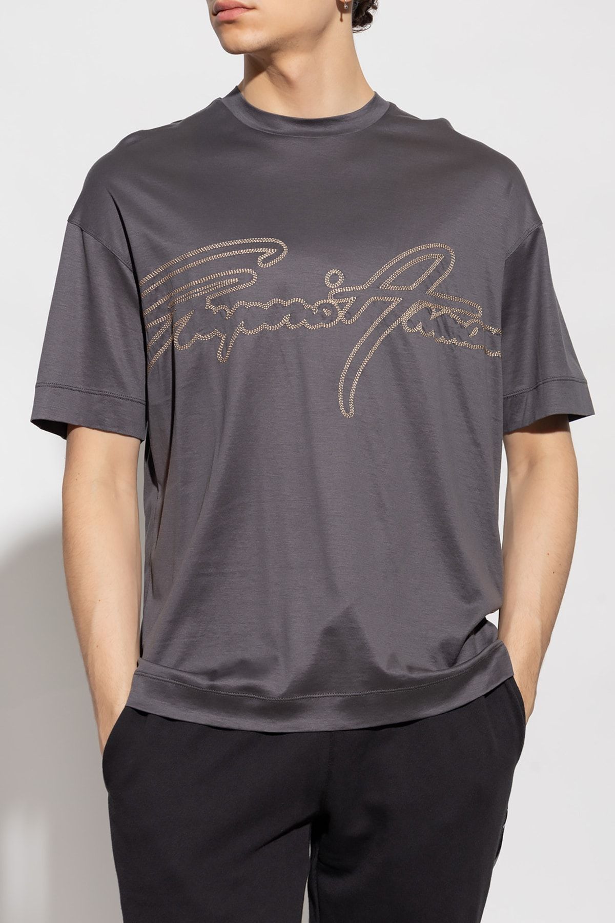 Grey armani top on sale