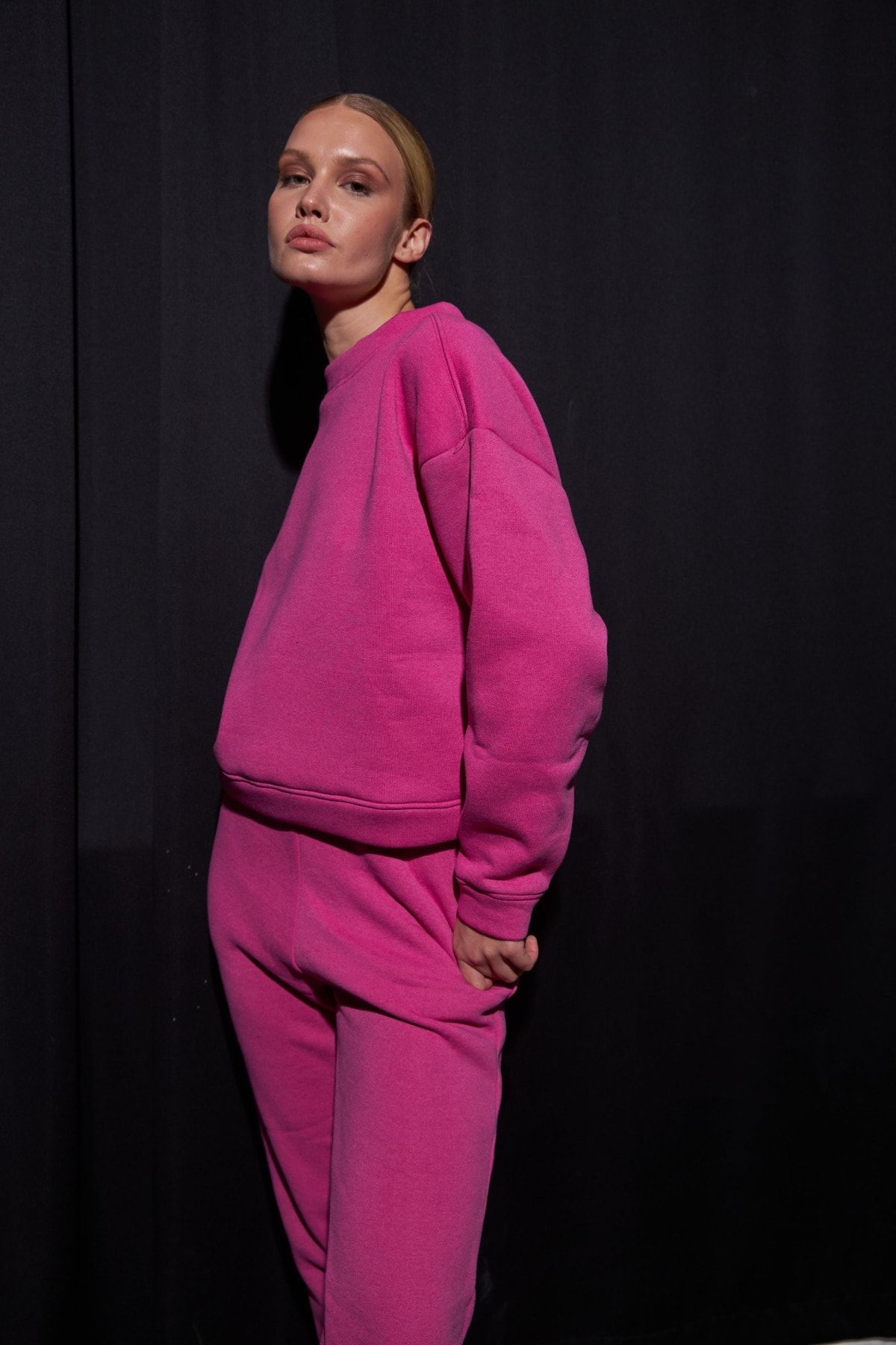 Pink sweatshirt and sweatpants set best sale