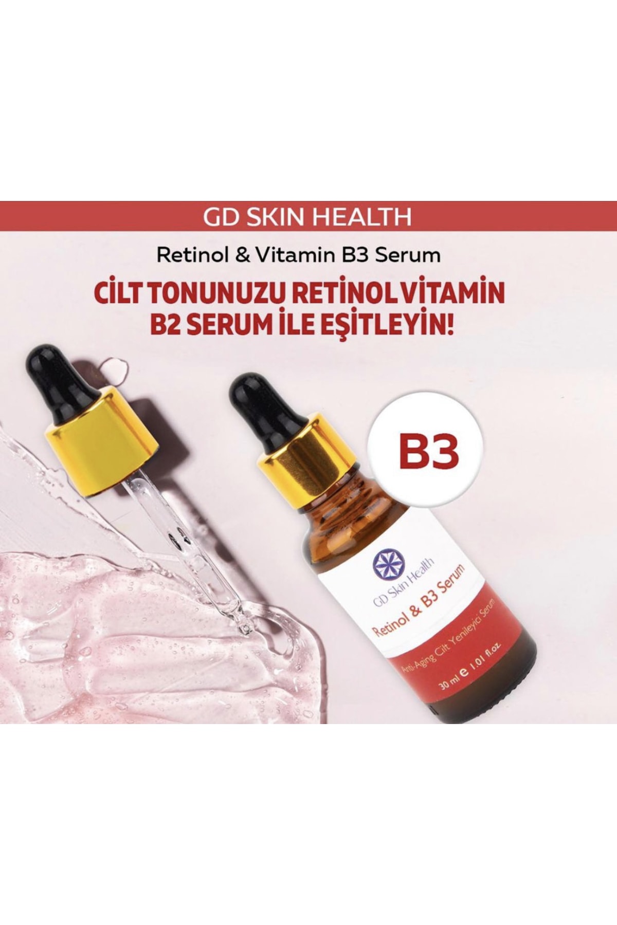 Retinol & Vitamin B3 Yaşlanma Karşıtı Serum Anti-aging Cilt Yenileyici Serum — gd1804 — تصویر 6 از 8