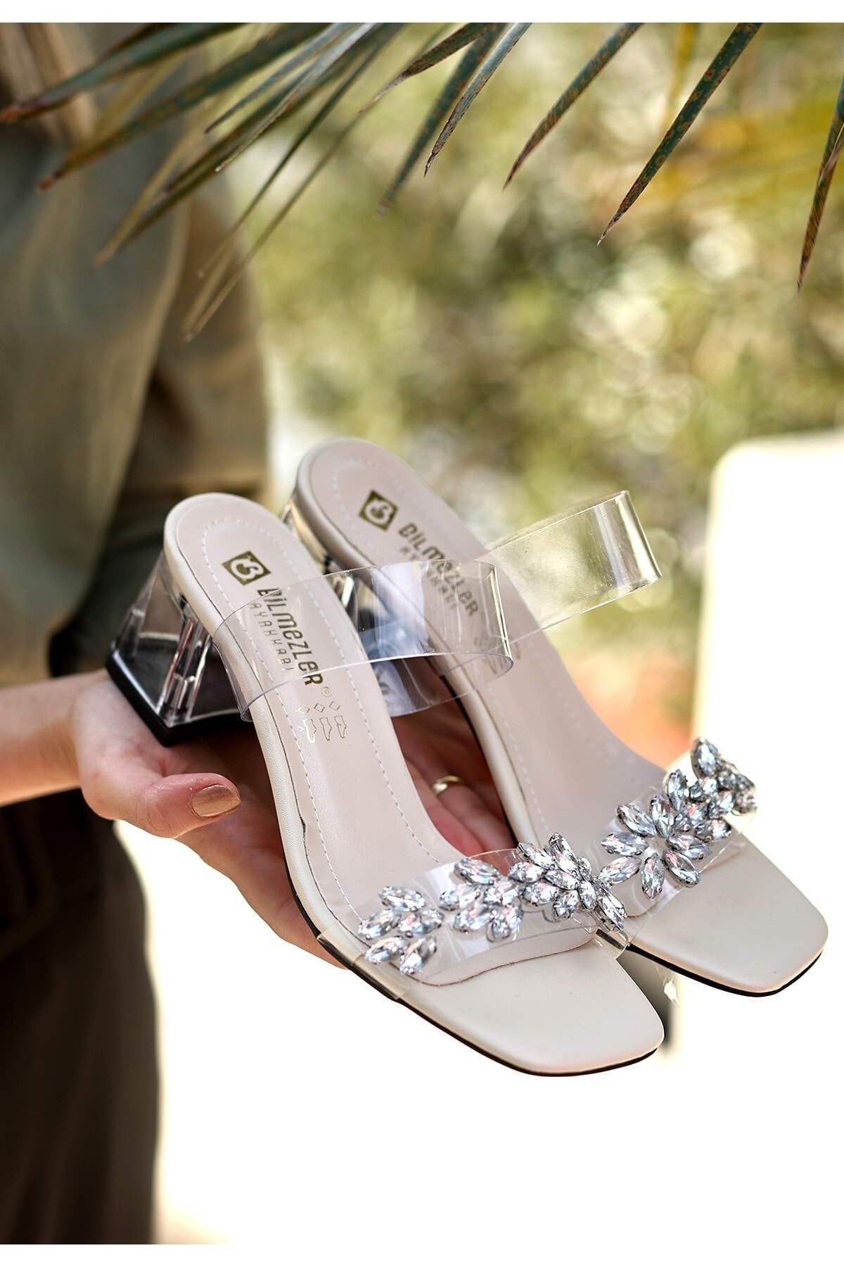 Taor Ten Cilt Boncuklu Topuklu Terlik