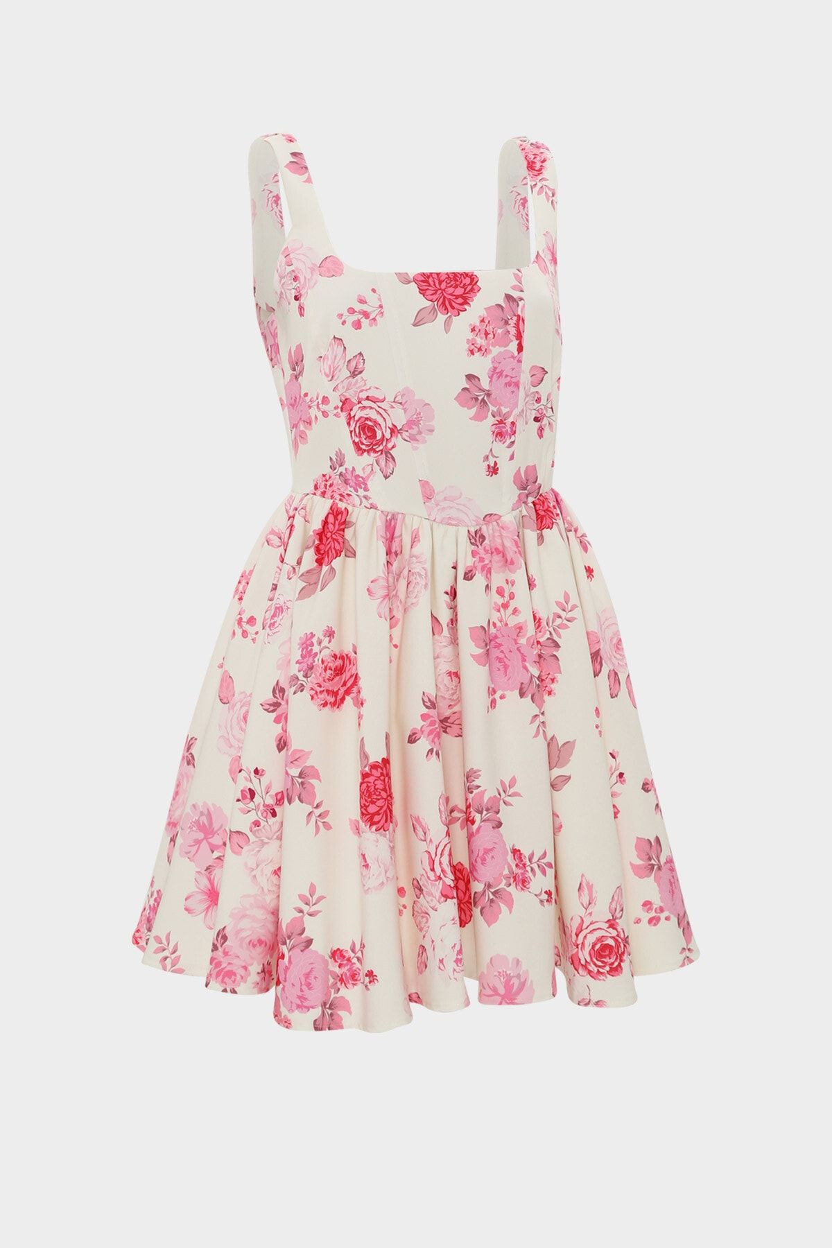 Açelya Okcu-Rochie mini din crepon adunat cu detaliu corset 2