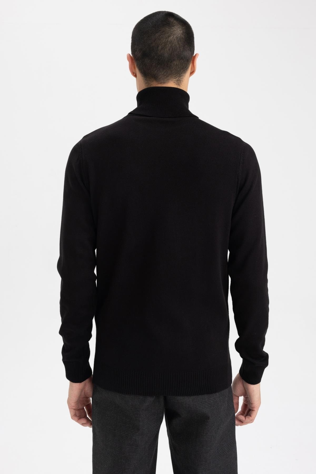 بافت و پلیور مردانه مشکی Defacto | R1124AZ20WN اورجینال - تصویر 5