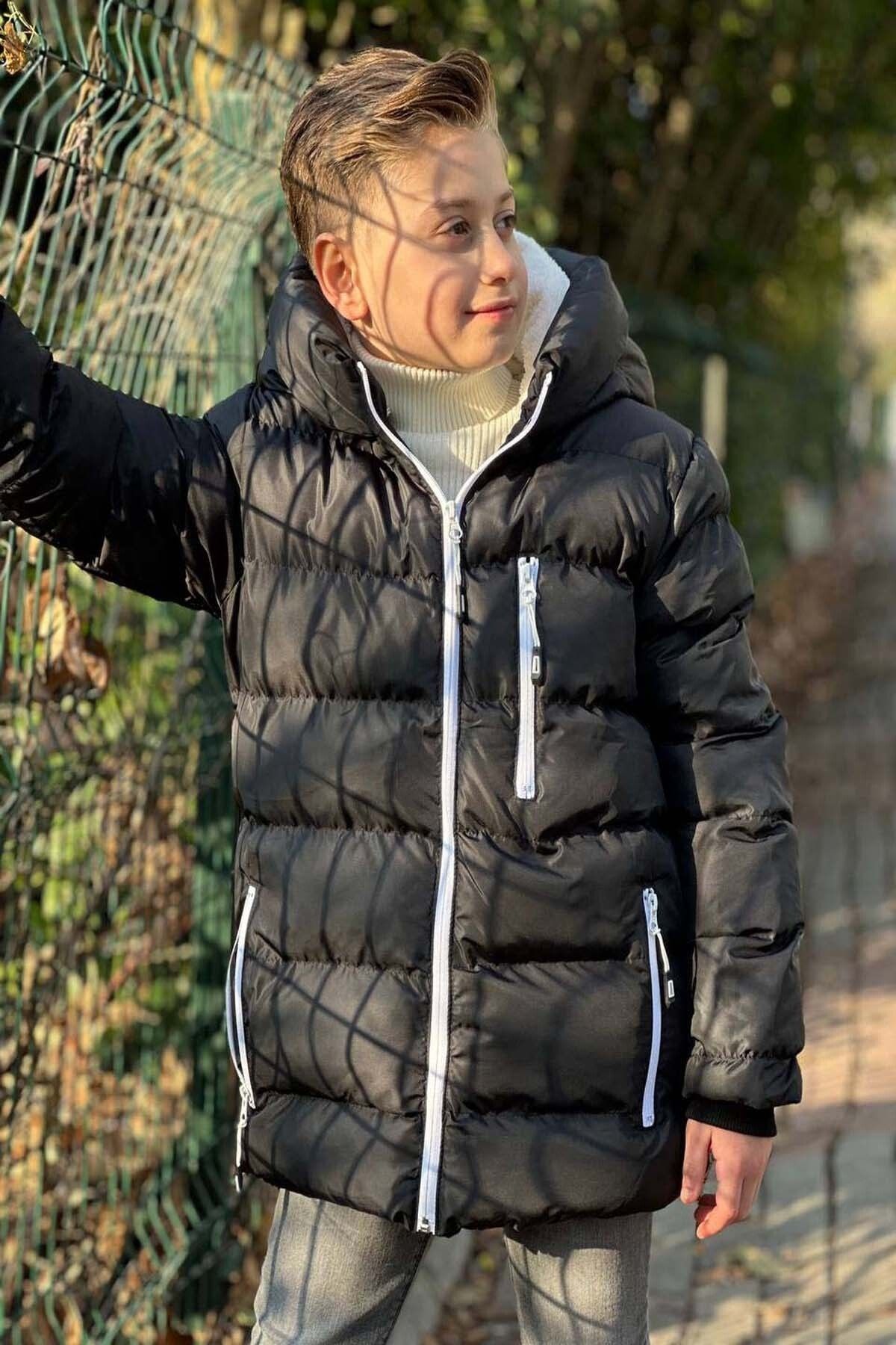 Faux fur discount coat boys